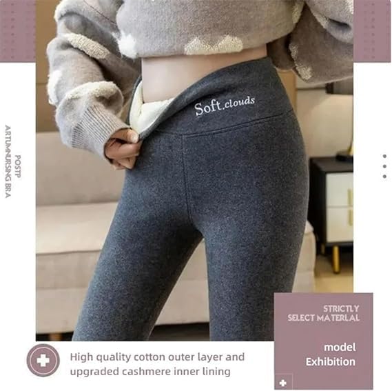 LXCJZY Women's Soft Fleece Leggings - Winter Warm Thermal Pants, High Waist Slim Fit Yoga Leggings for Running, Workout & Lounge Wear