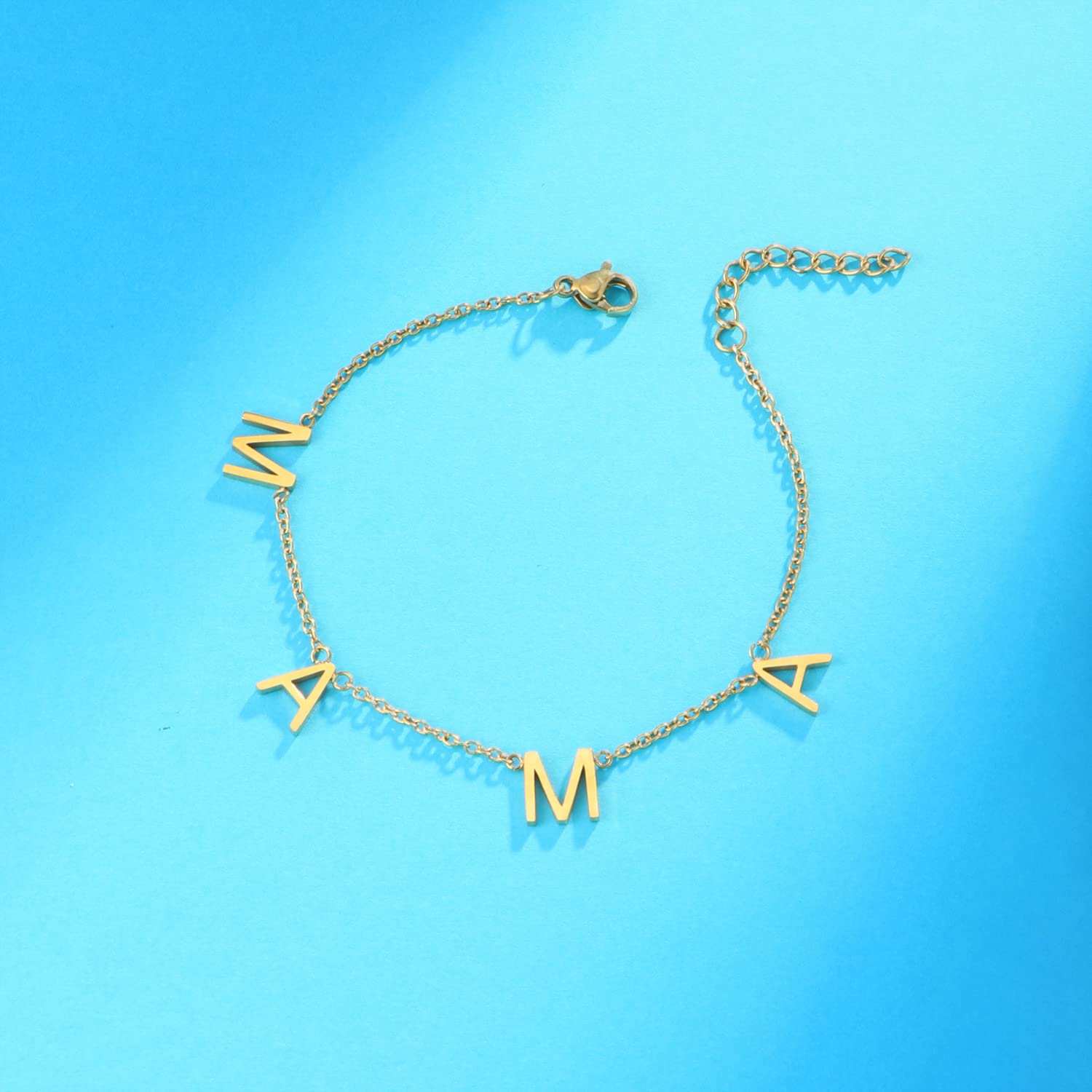 POSHFEEL Mama Charm Bracelet - Stainless Steel Letter Bracelet for Mom | Mother's Day Gift, Birthday Present for Women | Perfect for Everyday Wear, Special Occasions & Heartfelt Gestures