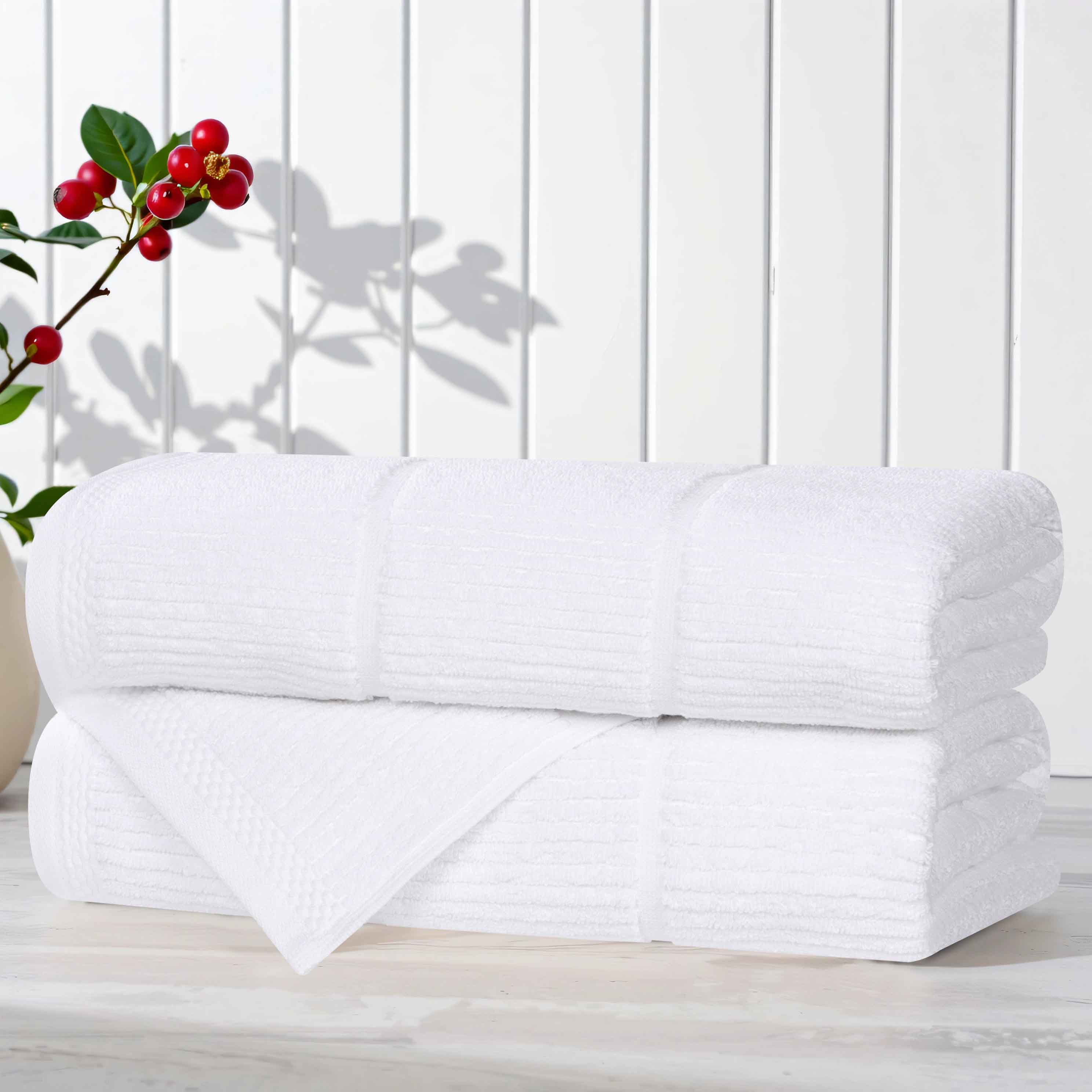 Milo Smart Twist Cotton Bath Towels - Ultra Soft & Absorbent, Set of 2 (24x48 Inches) - Perfect for Spa, Bathroom & Beach Use