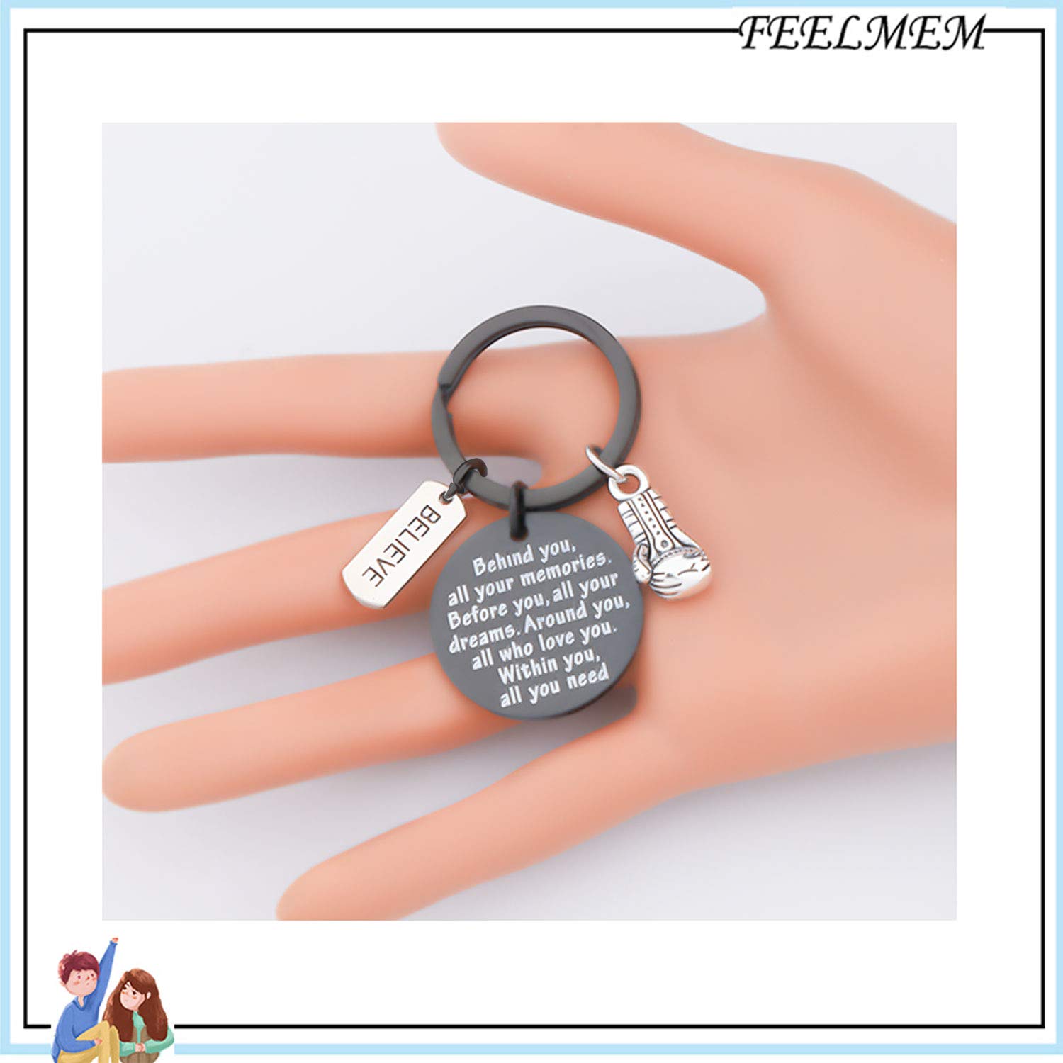 FEELMEM Boxing Glove Keychain - Unique Gift for Boxers, Boxing Coaches & Fighters - Personalized Boxing Memorabilia - Perfect for Gym Bags, Key Rings & Sports Enthusiasts