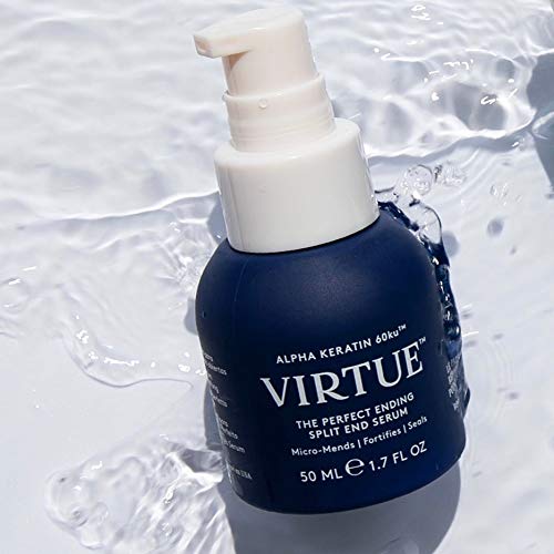 VIRTUE Split End Repair Serum 1.7 FL OZ - Alpha Keratin Treatment for Damaged Hair | Sulfate Free, Paraben Free, Color Safe Hair Care | Perfect for Daily Use & Heat Styling Protection