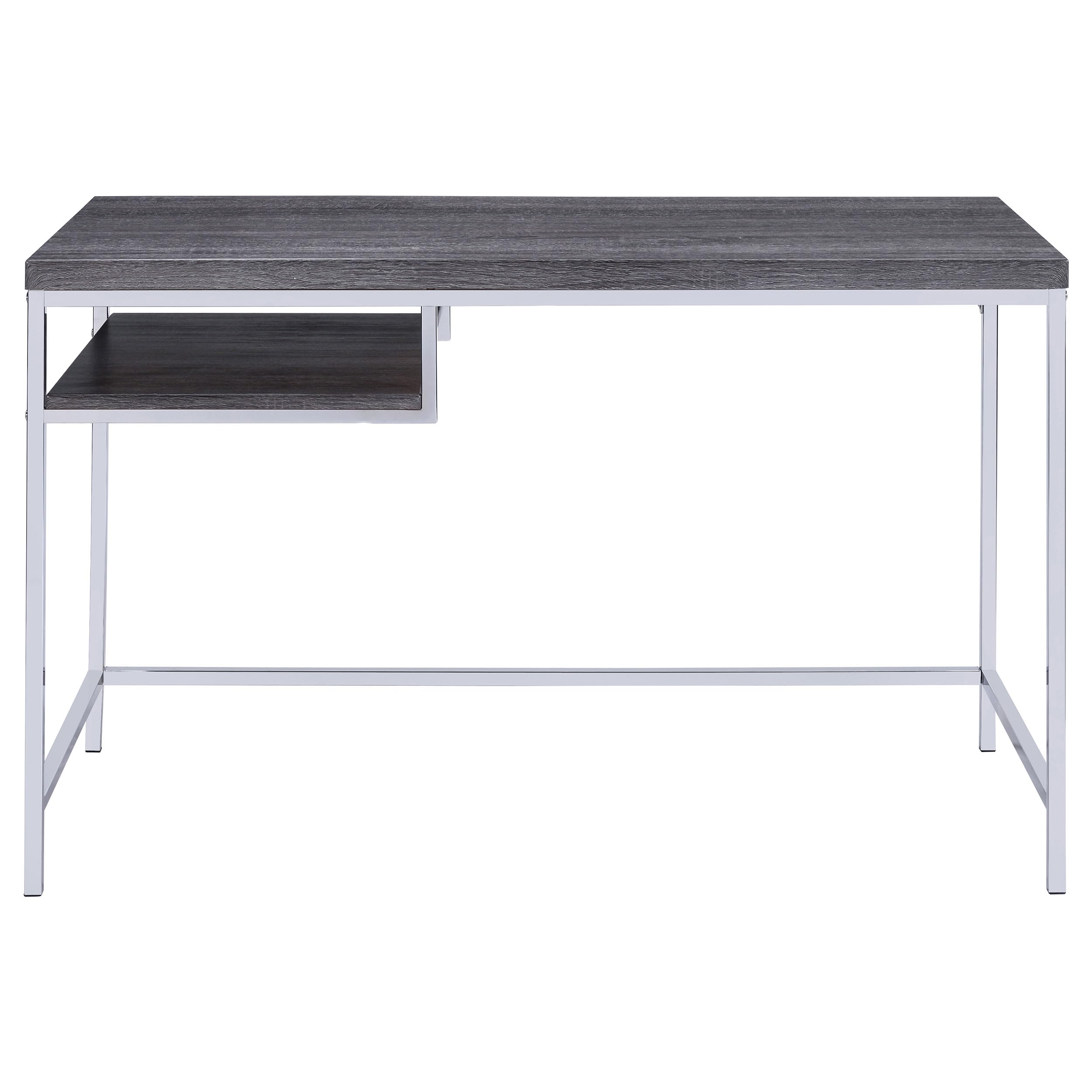 Modern Weathered Grey Writing Desk with Shelf - 47