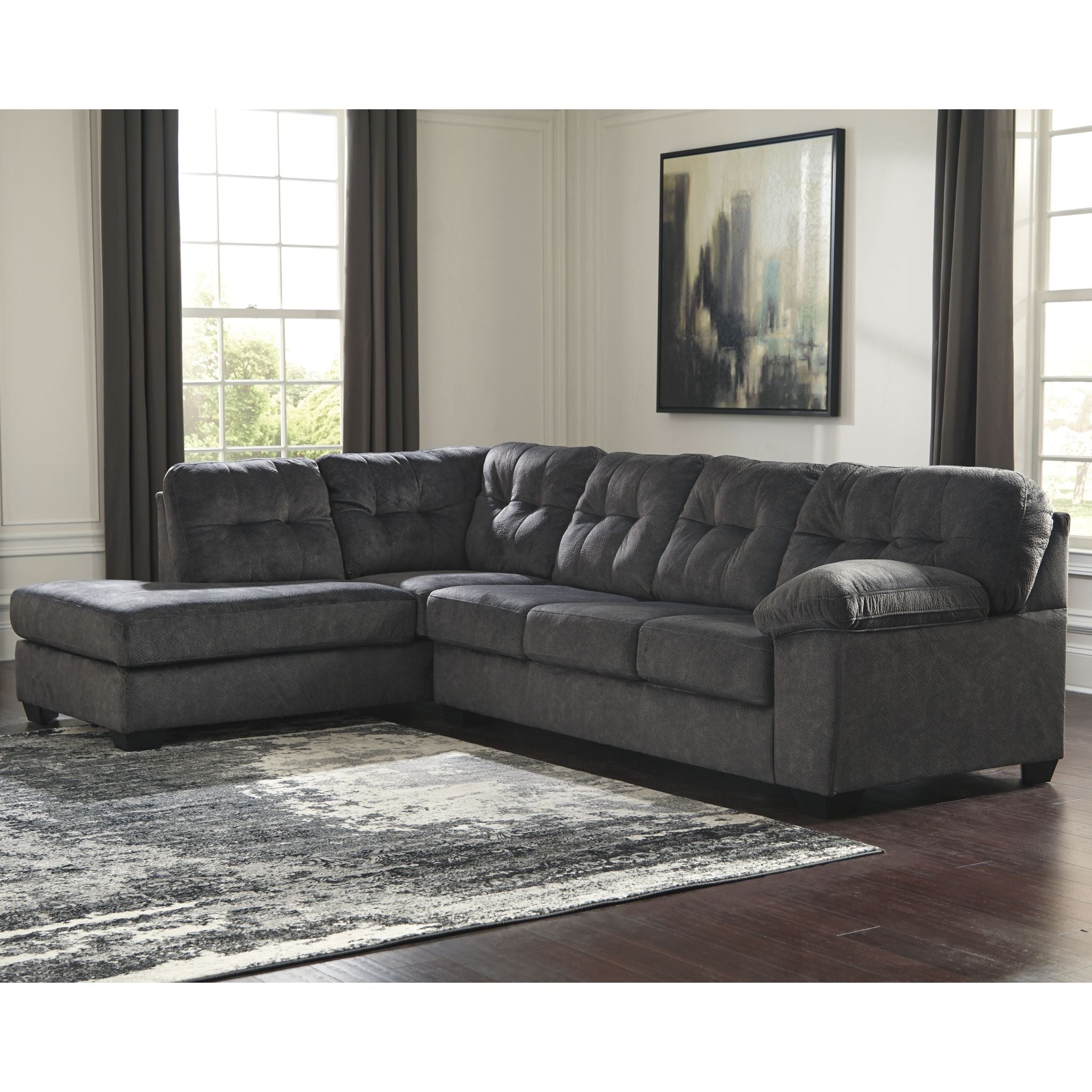 Accrington 2-Piece Sectional Sofa with Chaise Lounge - Modern L-Shaped Couch for Living Room, Family Room & Apartment