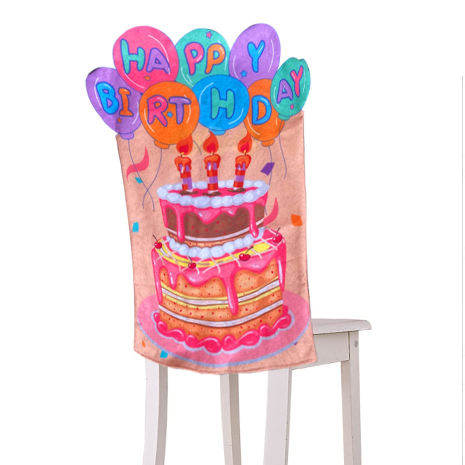 BULINGNA 2-Pack Birthday Chair Covers - Kids Party Decorations for Classroom, Cake Chair Back Covers, Happy Birthday Seat Slipcovers - Perfect for Birthday Parties, School Celebrations & Baby Showers