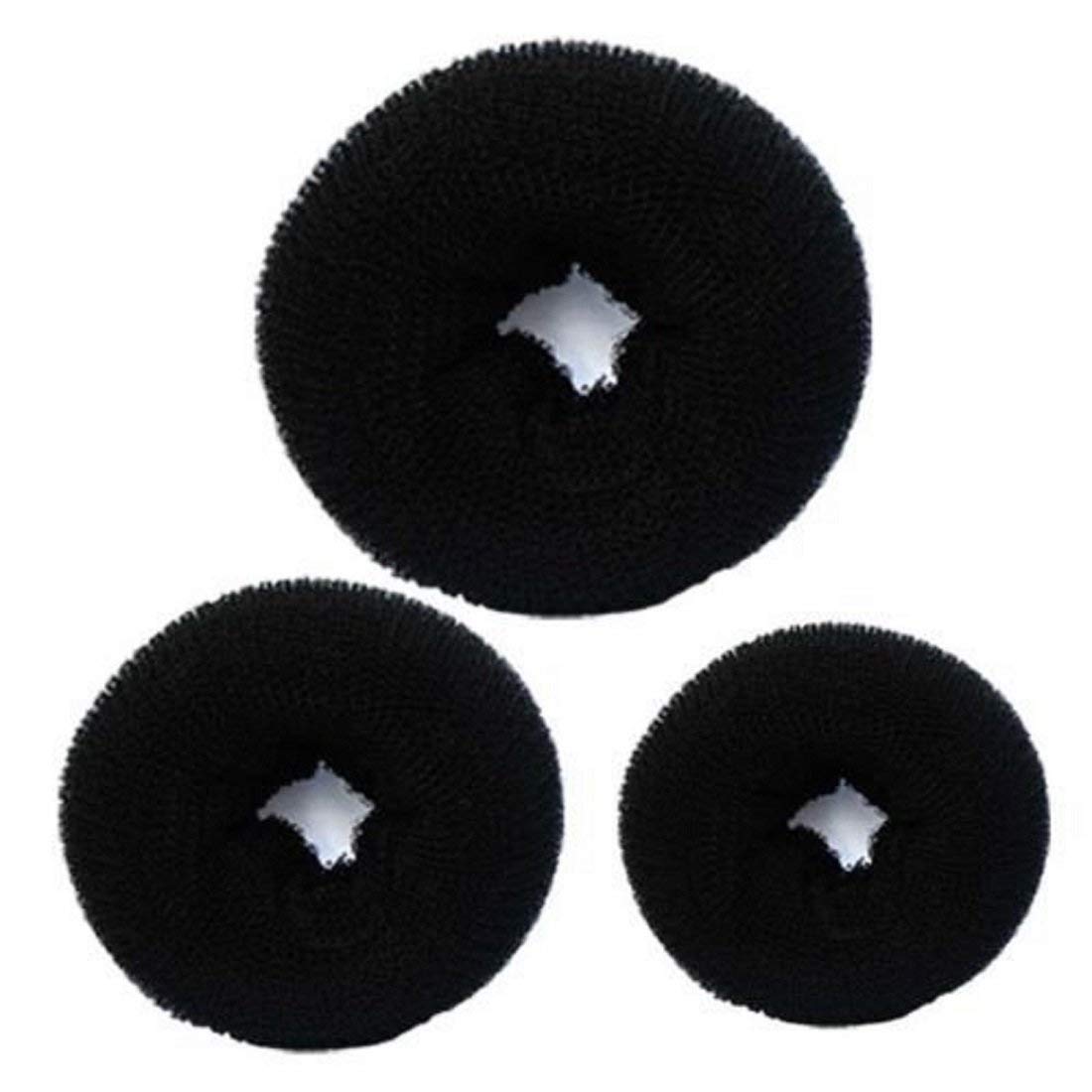 Premium Hair Donut Bun Maker Set - 3 Sizes Salon-Quality Hair Accessories for Perfect Buns & Updos (Black) | Great for Weddings, Parties & Everyday Styling