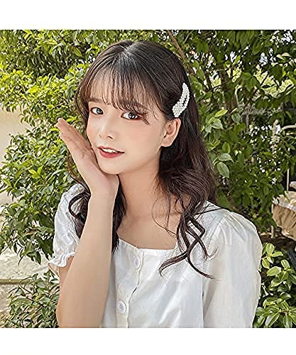 Korean Style Pearl Hair Clips Set of 6 - Large Fashion Hair Barrettes & Pins for Women & Girls - Elegant Hair Accessories for Weddings, Parties & Daily Styling