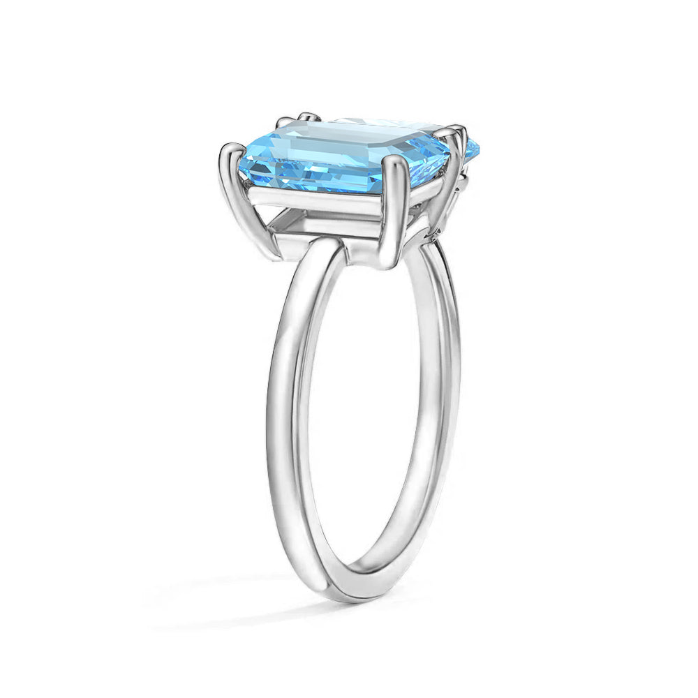 Personalized Aquamarine Birthstone Ring for Couples - Custom Toi et Moi Anniversary Jewelry Gift for Her, Wedding Band, Engagement Promise Ring - Perfect for Valentine's Day, Anniversary & Romantic Occasions