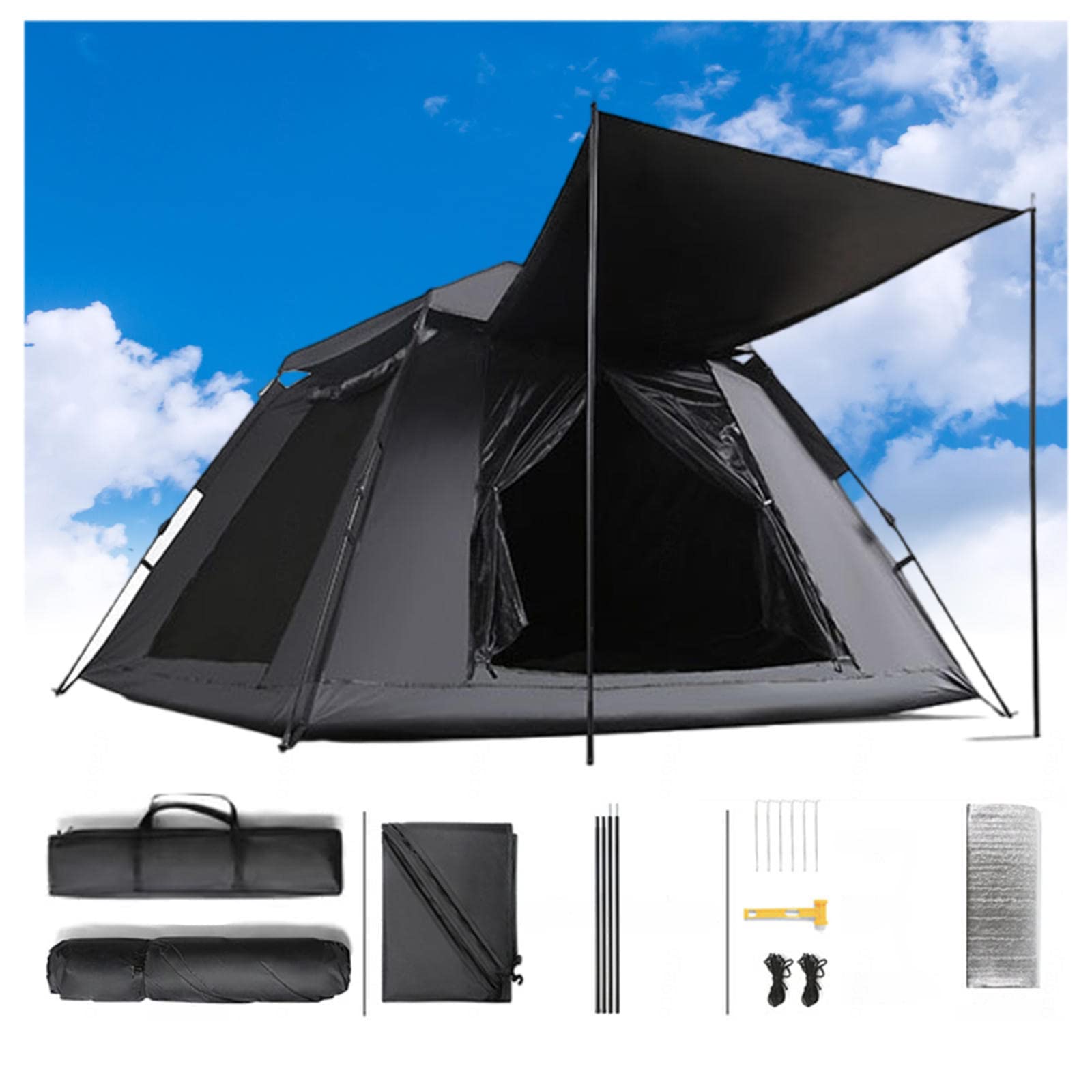 **Waterproof 5000mm Camping Tent - Lightweight & Stable Backpacking Tent for 4 People, Hiking, Mountaineering - Moisture Proof Underlay for All-Weather Outdoor Adventures**