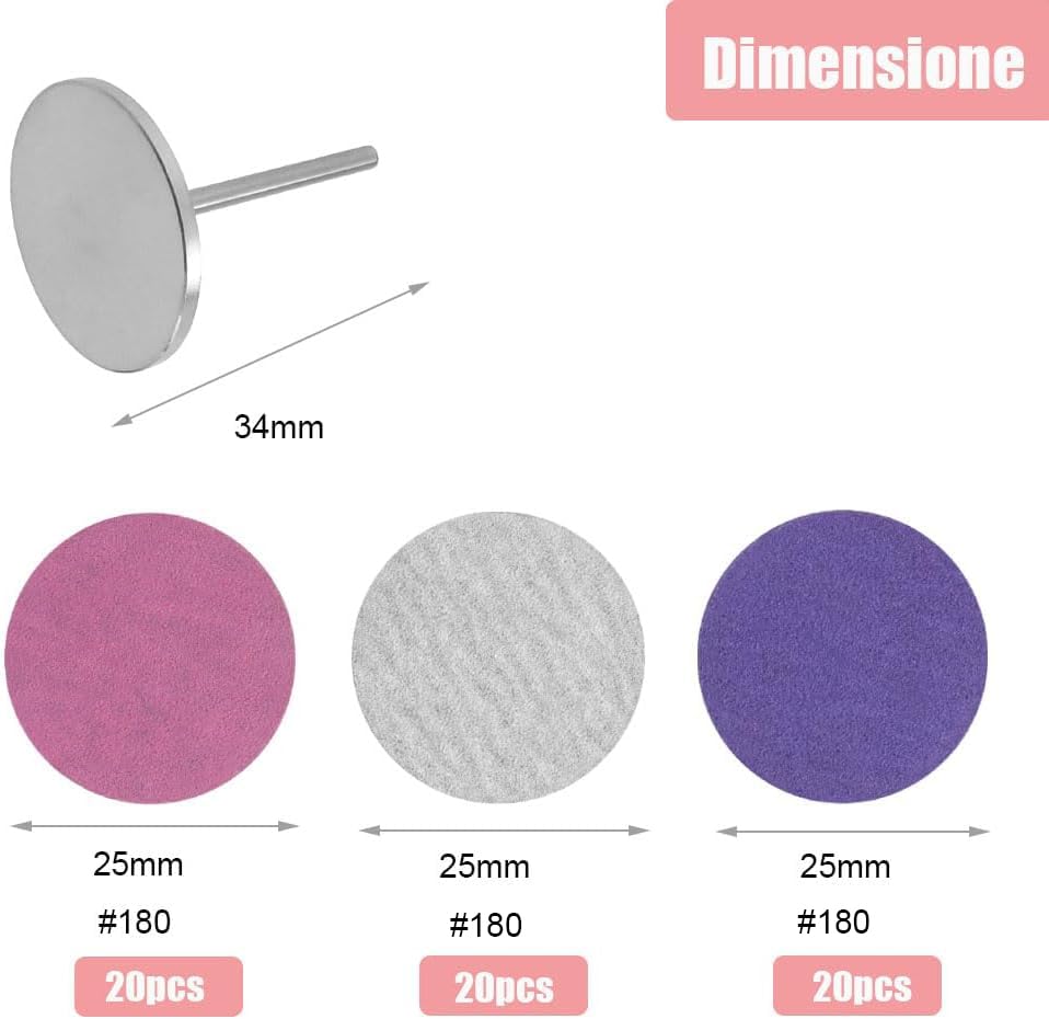 Bestgle 25mm Abrasive Pedicure Discs - Professional Foot Grinder Sandpaper Pads for Callus Removal, Home Pedicure Accessories - Long Lasting & Durable for Smooth Feet Care (Perfect for At-Home Spa & Salon Use)