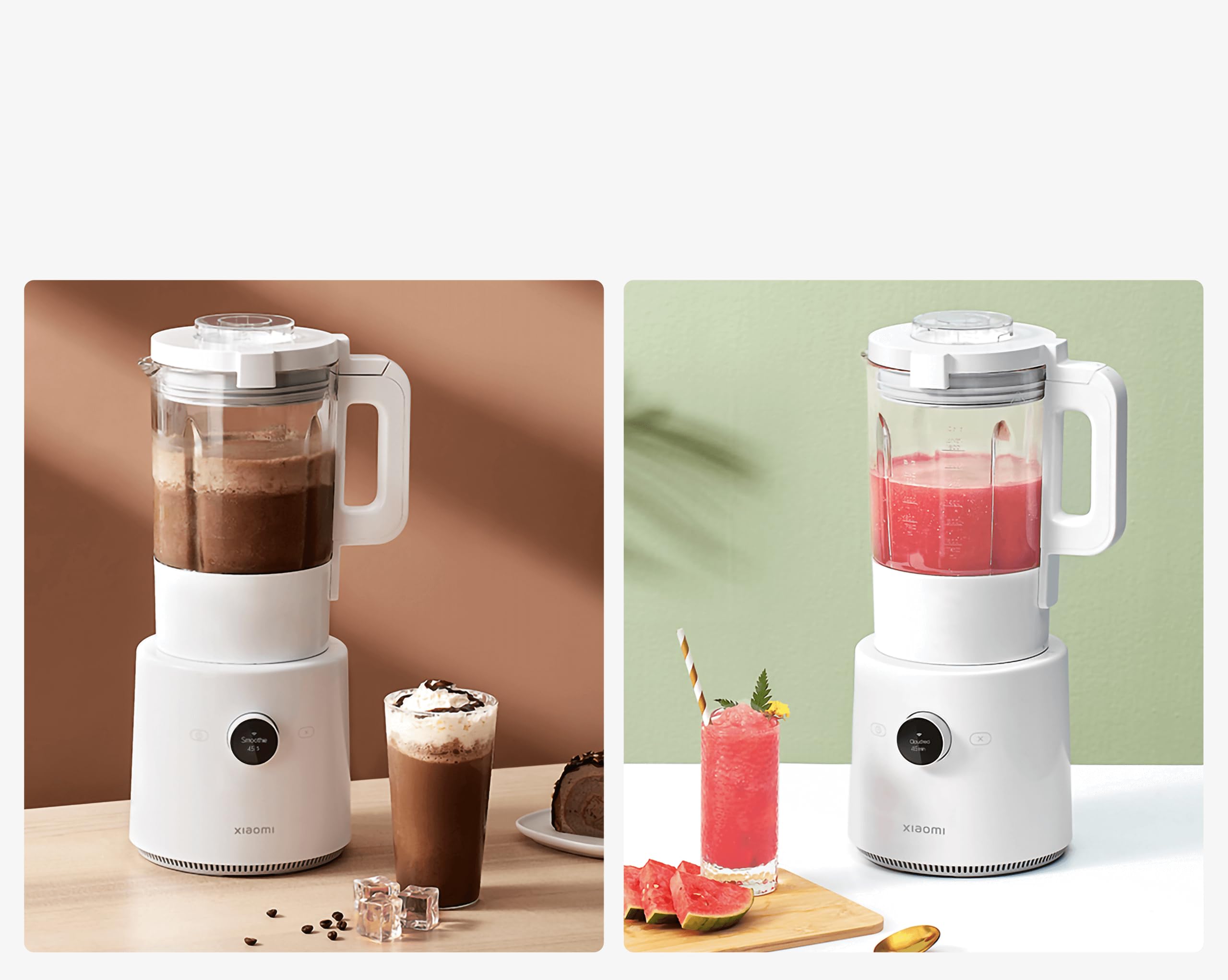 Xiaomi Smart Blender with 8 Multi-Angle Blades, OLED Display Handle, 9 Variable Speeds for Hot & Cold Drinks, 4-Hour Thermal Insulation - White (Italian Version) - Perfect for Smoothies, Juices & Meal Prep at Home