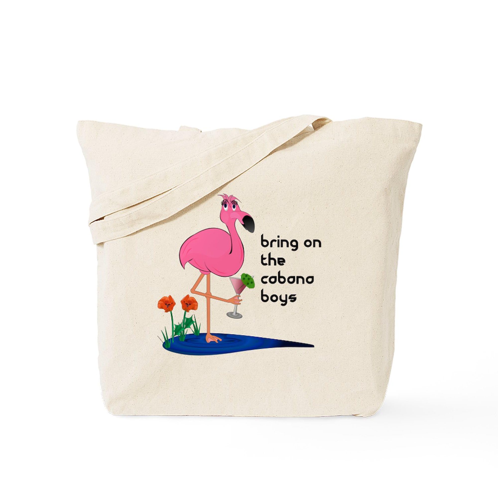 Flamingo Tote Bag - Natural Canvas Reusable Shopping & Beach Bag for Women | Eco-Friendly Grocery Tote, Perfect for Beach Trips, Picnics & Daily Errands