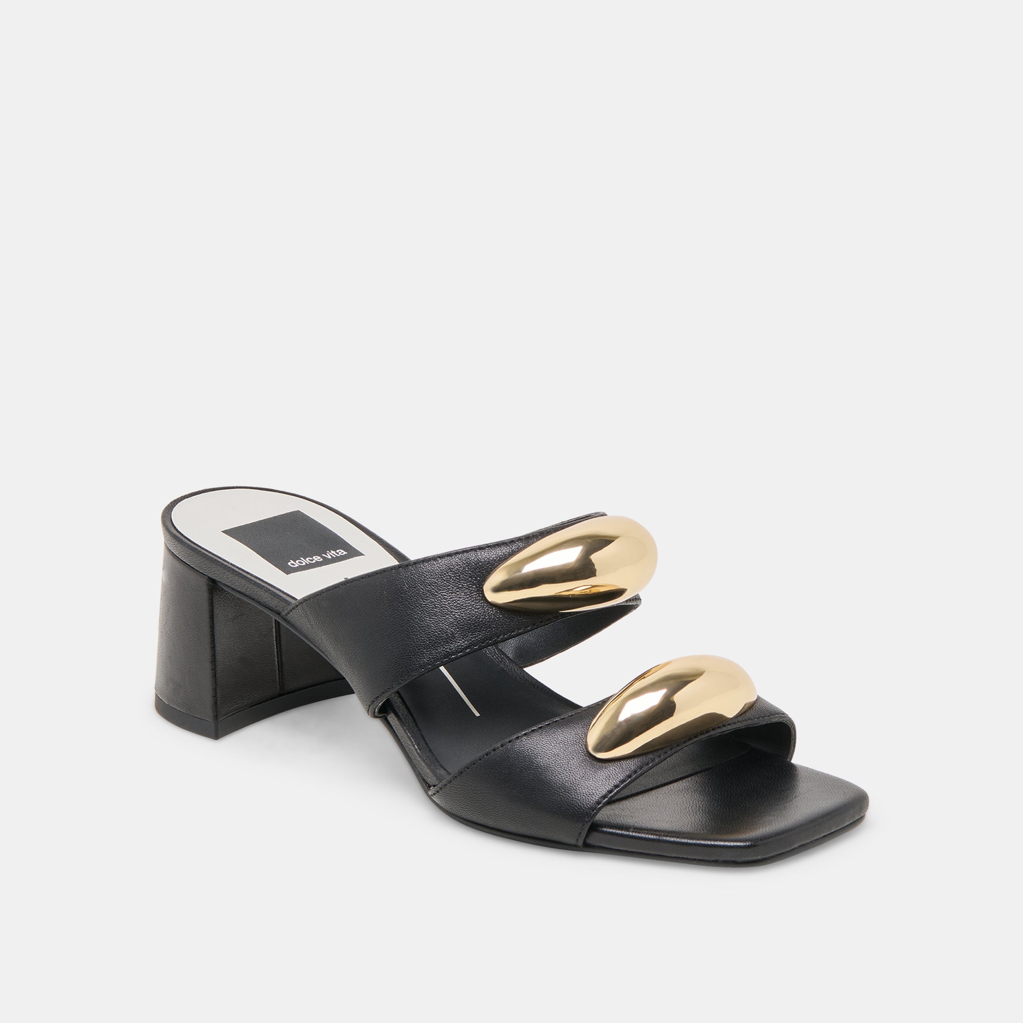 Barnet Black Leather Heels for Women - Stylish High Heels for Office, Party & Evening Wear