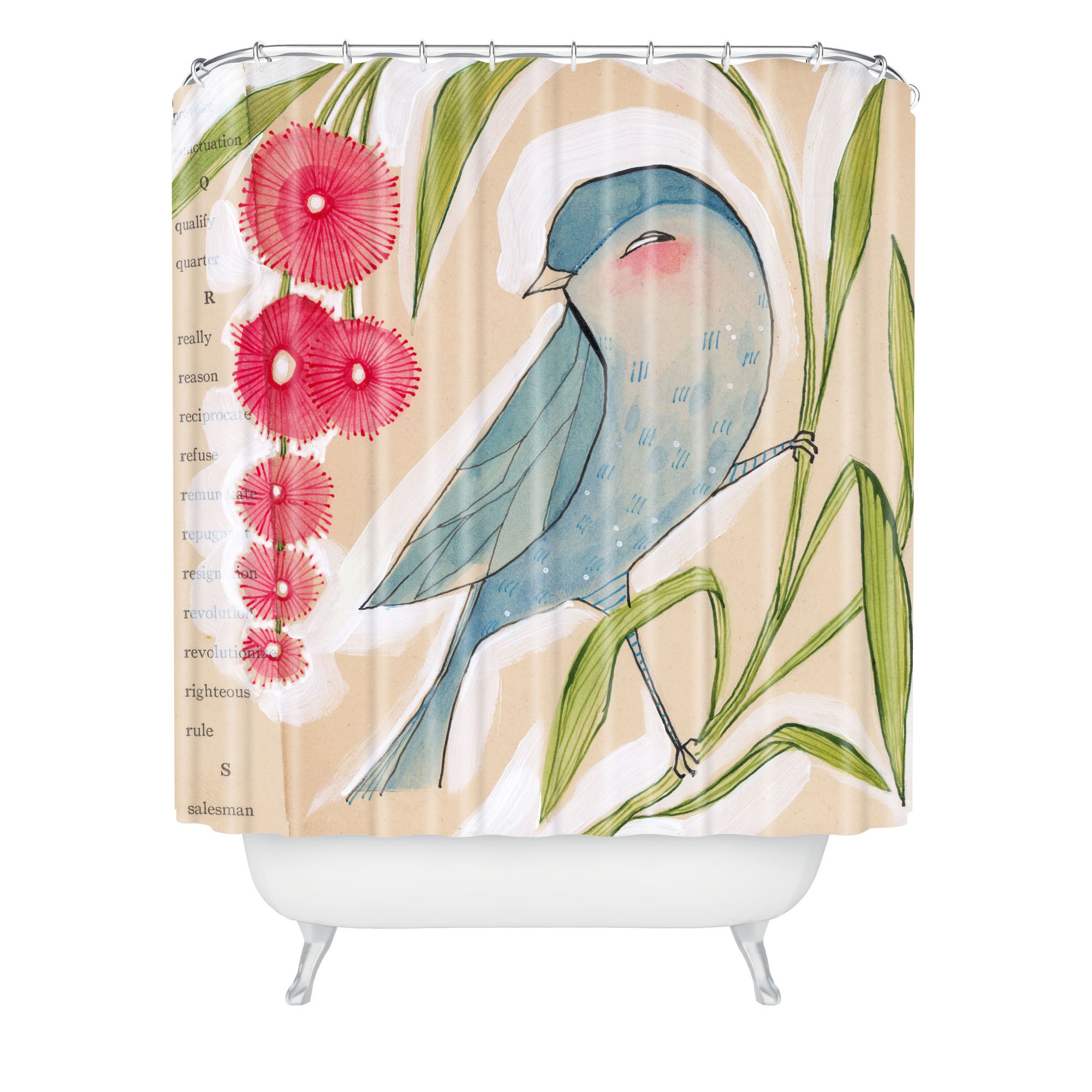Deny Designs Cori Dantini Mister Shower Curtain - 69 x 72 Inches Waterproof Bathroom Decor for Modern & Vintage Style Homes - Perfect for Bathrooms, Guest Suites & Kids' Rooms