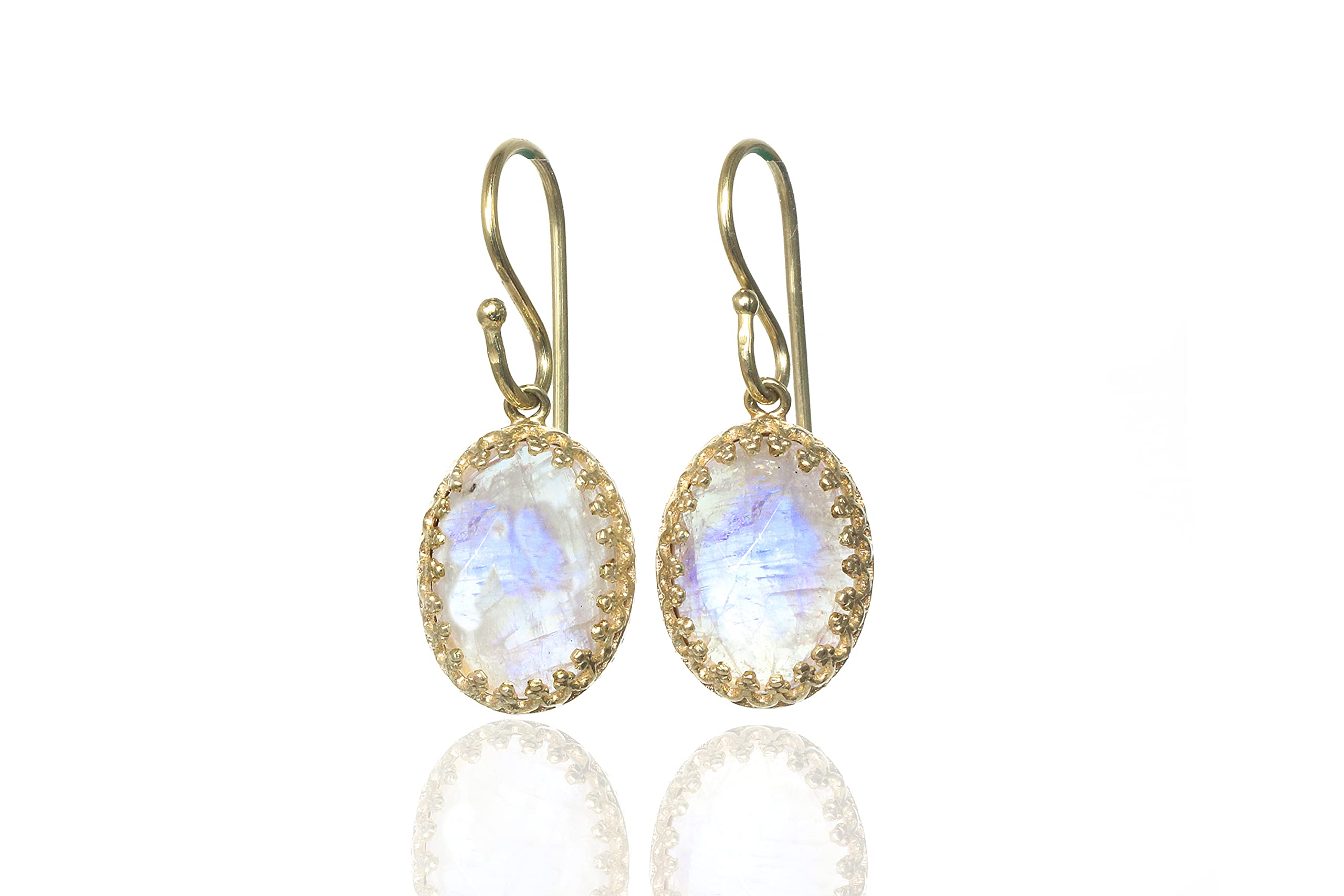 Anemone Moonstone Earrings for Women - Handmade Dangling Birthstone Jewelry with Gift Box | Elegant Statement Earrings for Gifts, Weddings & Special Occasions