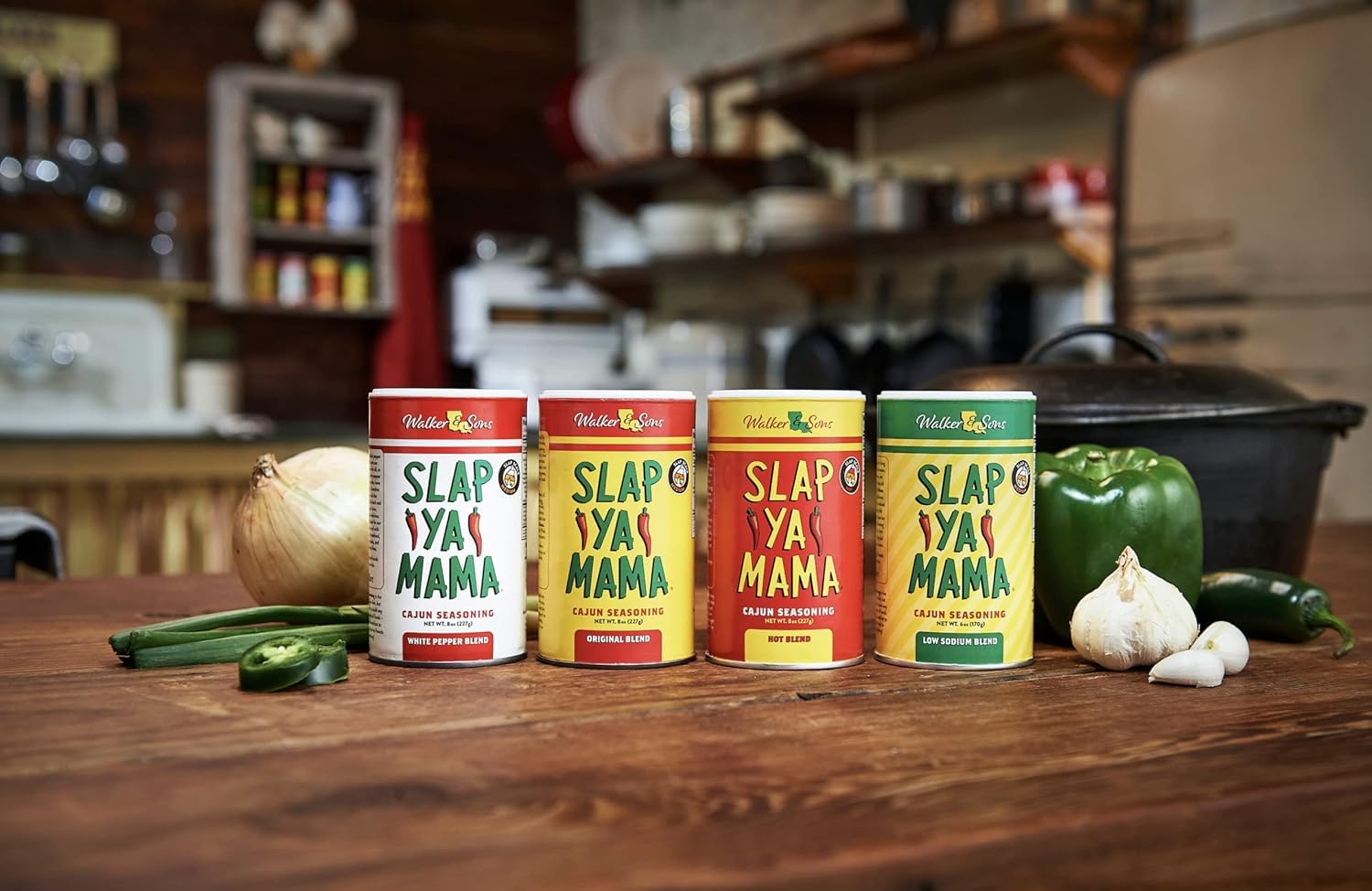 Slap Ya Mama Hot Blend Cajun Seasoning - 8 oz Can (Pack of 2) | All Natural, No MSG, Kosher & Gluten-Free | Authentic Louisiana Flavor for Gumbo, Jambalaya & Grilling