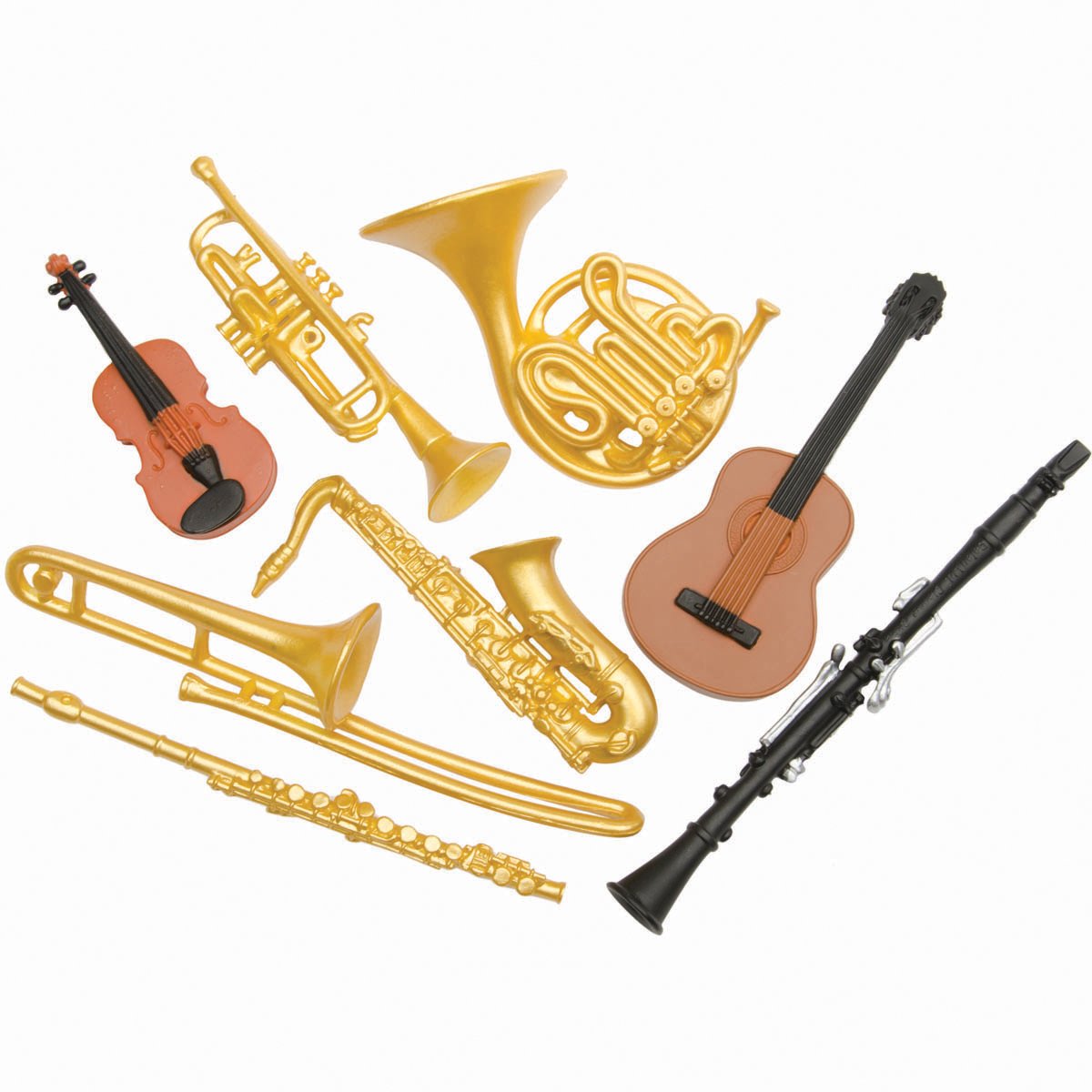 Plastic Miniatures in Tubes - Musical Instruments Set of 8 | Collectible Mini Figurines for Kids & Adults | Perfect for School Projects, Party Favors & Display Collections