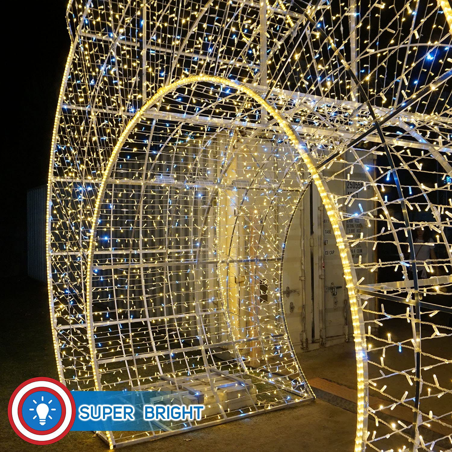 Russell Decor 30ft LED Rope Lights - Warm White for Christmas, Outdoor Trees & Patio Decor