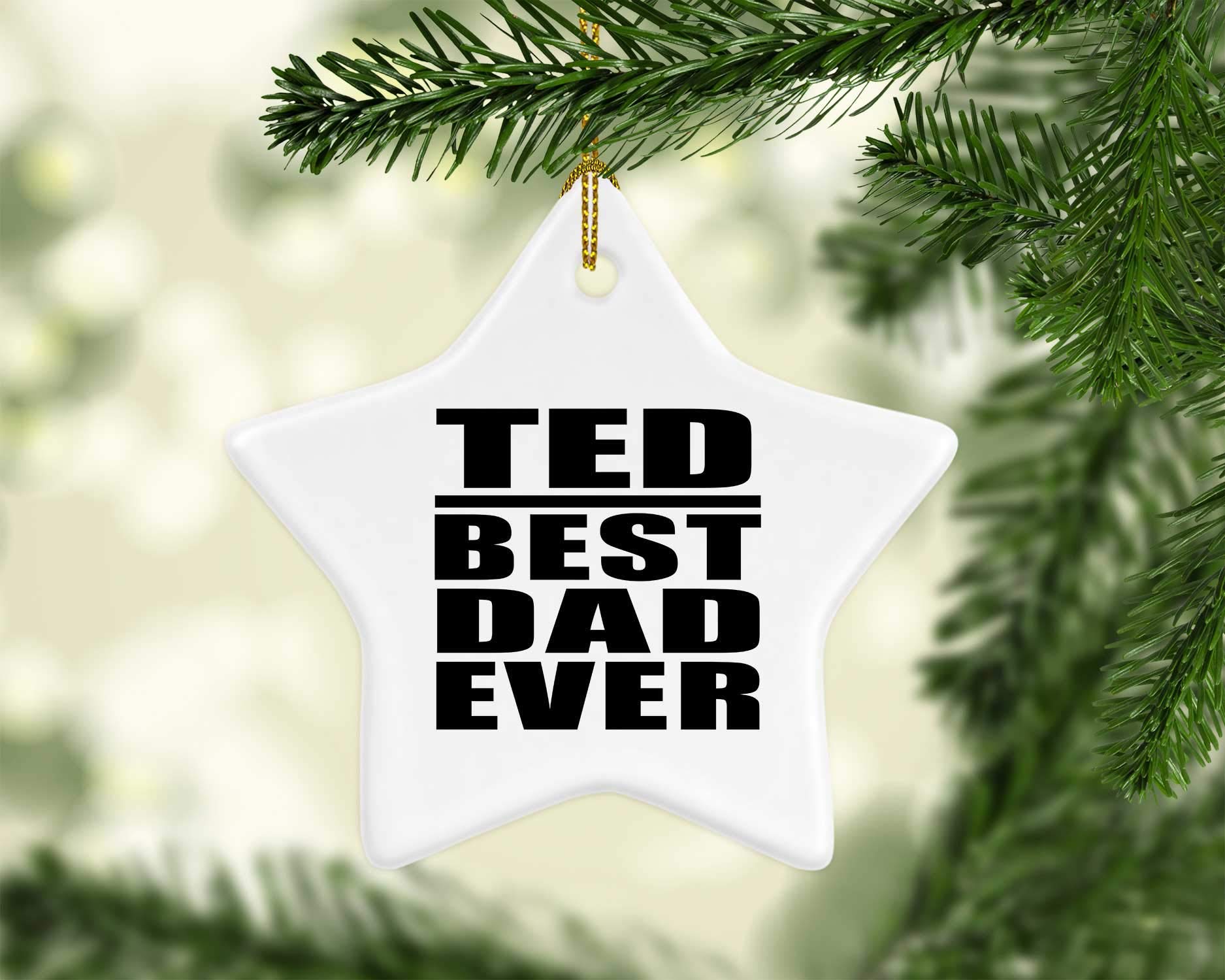 Best Dad Ever Christmas Tree Star Ornament - Unique Holiday Decoration Gift for Birthday, Anniversary, Valentine's Day, Mother's Day, Father's Day - Perfect for Men, Women, Him, Her, Friends, Mom, Dad, Wife, Husband - Ideal for Home Decor, Holiday Parties & Festive Celebrations