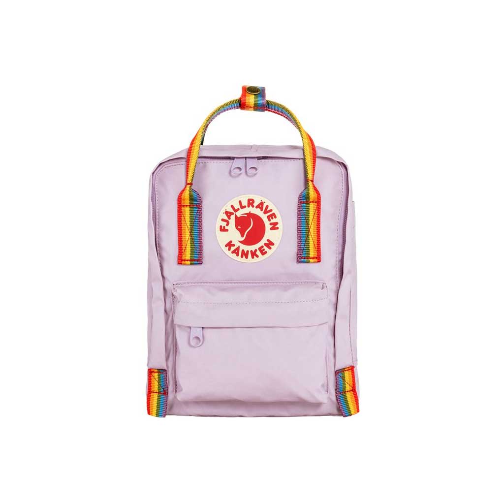 Fjallraven Kanken Rainbow Mini Backpack in Pastel Lavender - Stylish & Lightweight Daypack for Women, School, Travel & Outdoor Adventures