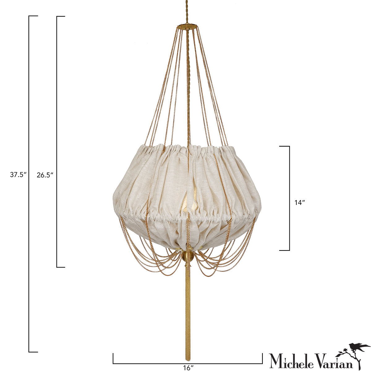 Modern Jellyfish Linen Pendant Light - Handmade Rattan Chandelier for Dining Room, Bedroom, or Living Room Decoration