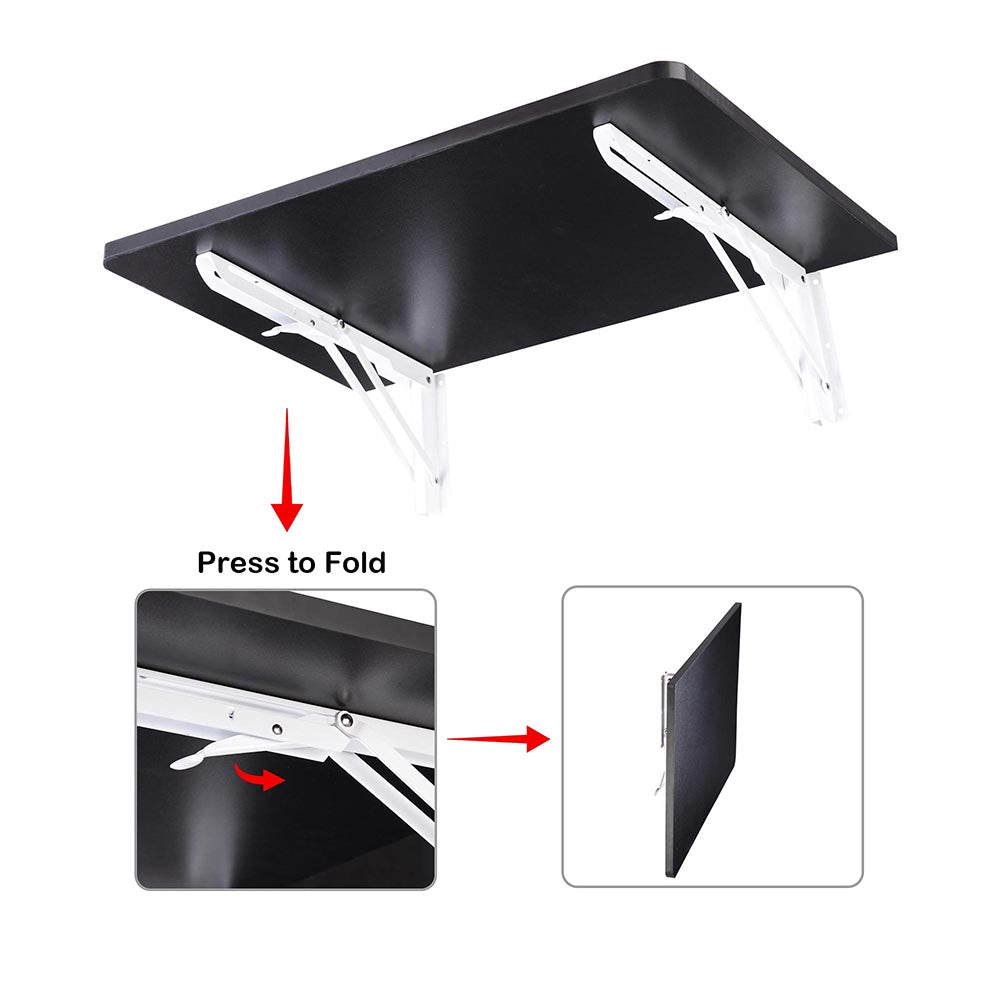 TheLAShop Wall Mounted Floating Desk - Foldable Table 24x16 Inches, Space Saving Home Office Desk for Small Spaces, Bedroom & Dorm Room
