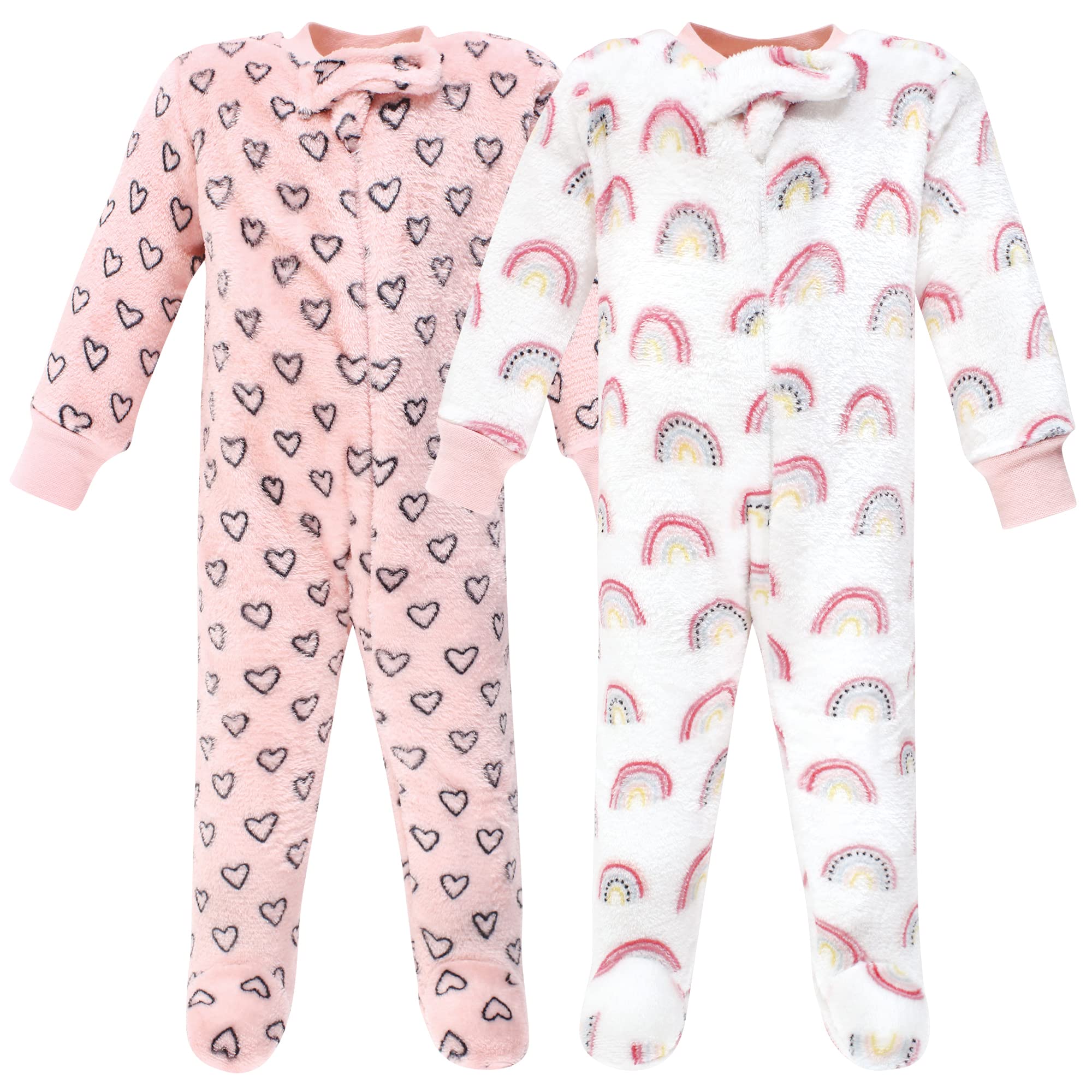 Hudson Baby Girls' Soft Plush Sleep and Play Outfit - Cozy & Comfortable for Newborns, Infants & Toddlers - Perfect for Naptime, Bedtime & Playtime
