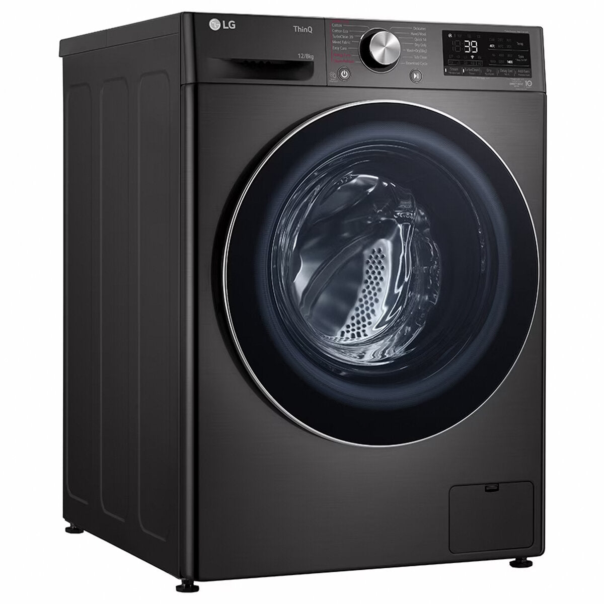 LG Series 9 12kg/8kg Front Load Washer Dryer Combo with Steam Function - Black (WVC9 1412B) - Perfect for Small Laundry Rooms & Apartments
