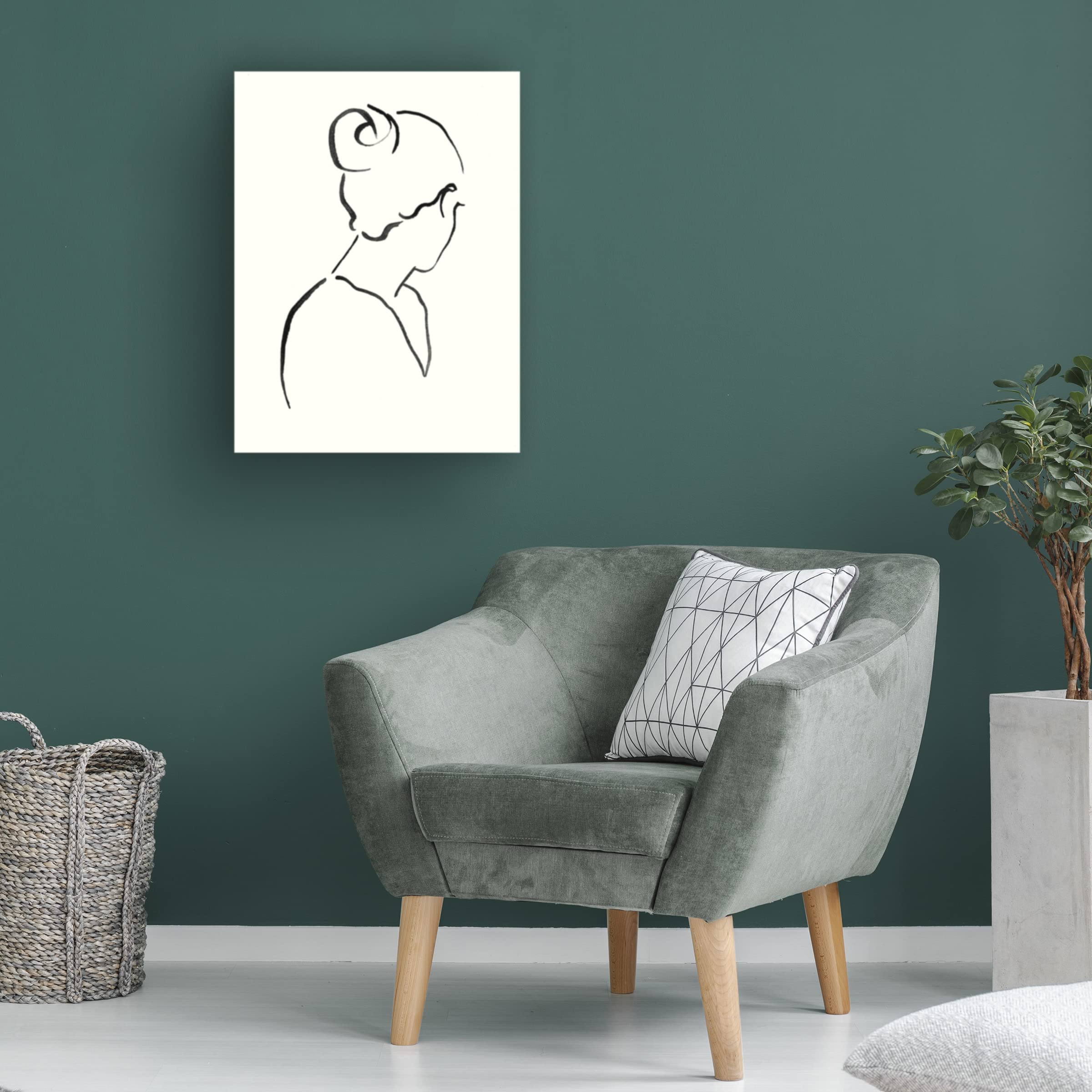 Trademark Fine Art 'Minimal Profile II' Canvas Wall Art by Victoria Borges - Modern Abstract Painting for Living Room, Bedroom & Office Decor