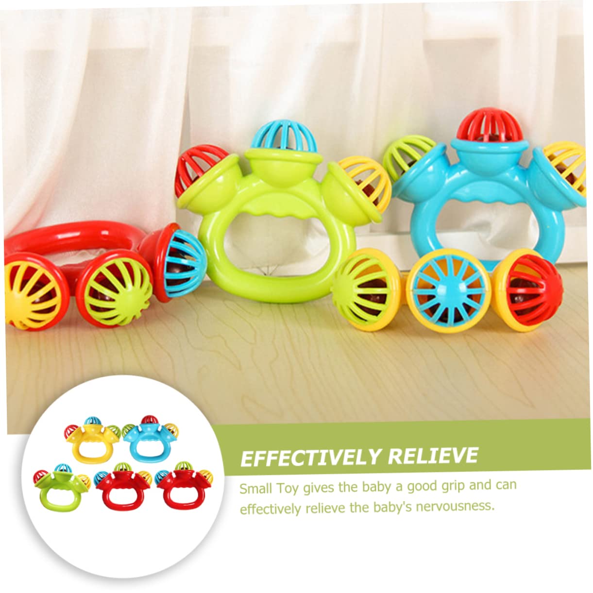 UPKOCH 5-Piece Hand Bell Dog Toys - Puppy Teething Chew Toys with Soothing Bells, Durable Plastic Pet Training & Interactive Play for Small to Medium Dogs - Perfect for Puppy Training, Anxiety Relief & Playtime Fun