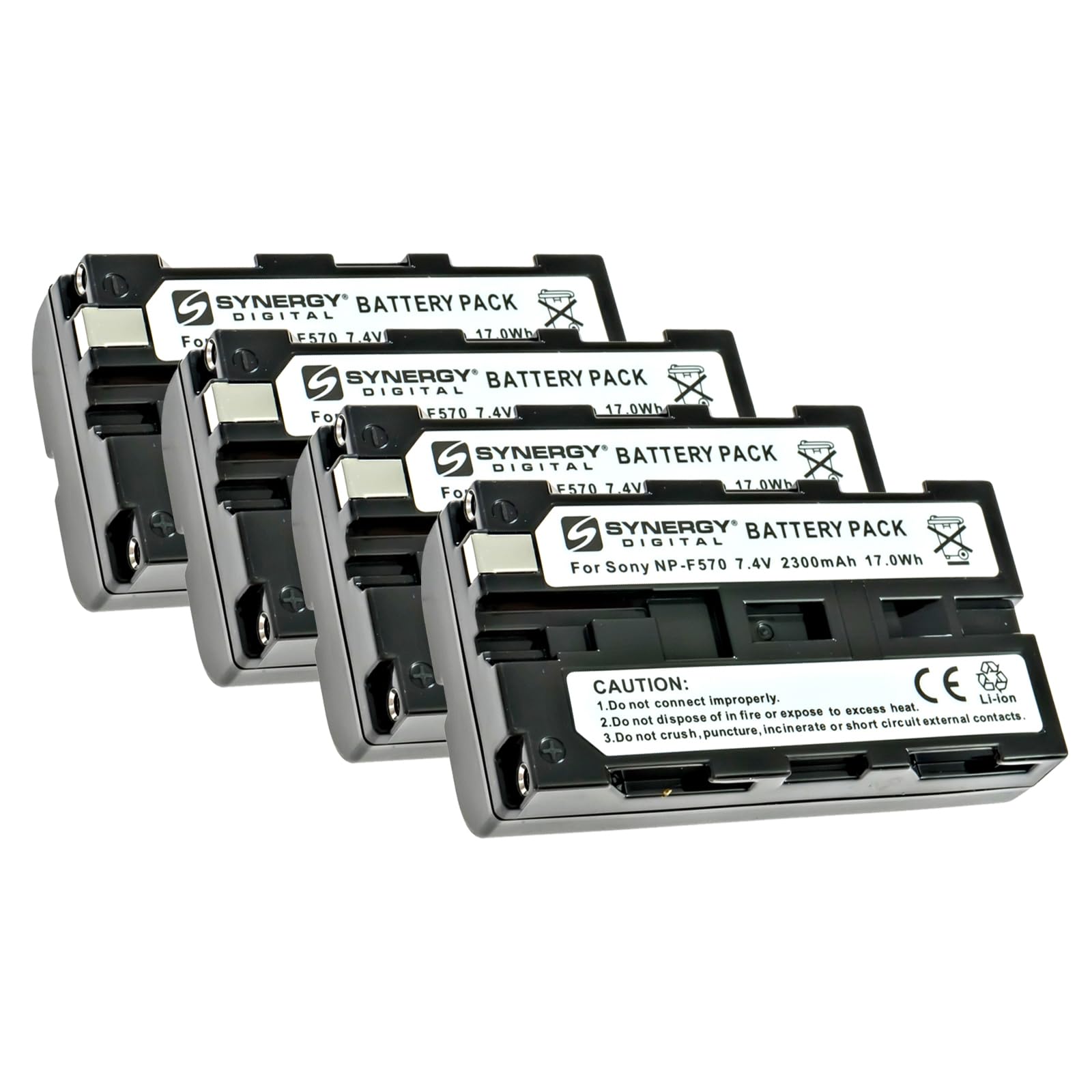 Synergy Digital Camcorder Replacement Batteries - 4-Pack Li-Ion 7.4V 2000mAh for Uniross VB101747 - Perfect for Travel Vlogging, Home Videos & Outdoor Filming