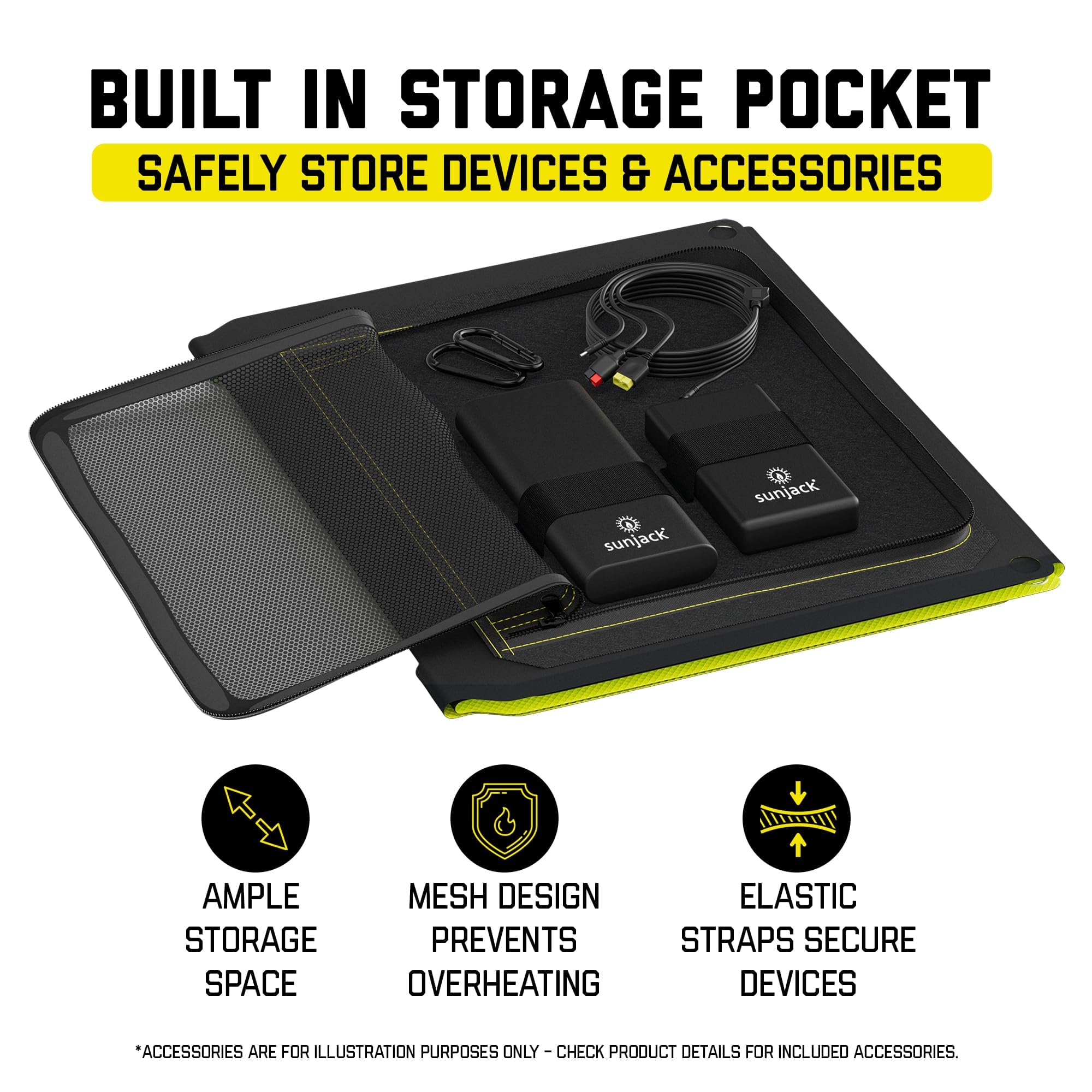 SunJack 60W Folding IP67 Waterproof ETFE Portable Solar Panel Charger with Kickstand + 100W 25600mAh Power Bank | DC/USB-A/USB-C PD30 Fast Charging for Phone, Laptop, Power Station | Perfect for Hiking, Camping, RV Trips & Emergency Power Backup
