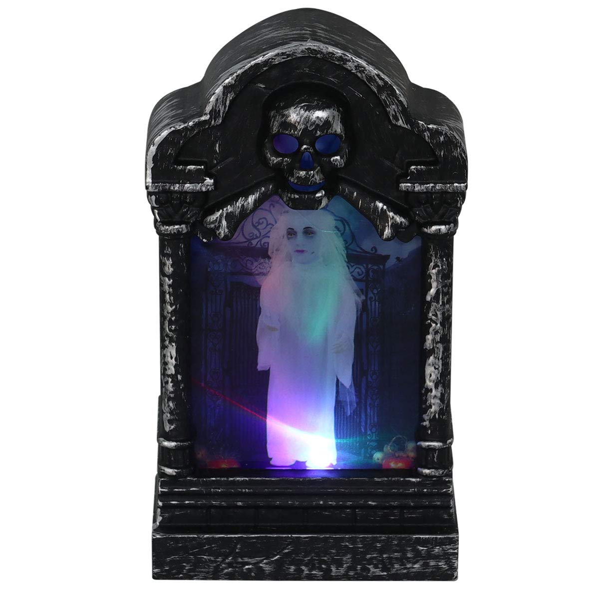 TENDYCOCO 2-Pack Halloween LED Candle Lights - Skeleton Tombstone Horror Night Light for Home, Party & Office Decor (Female Ghost Style) | Spooky Atmosphere for Halloween Parties, Haunted Houses & Themed Events