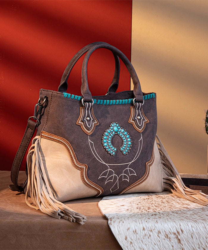 Montana Western Fringe Concho Crossbody Purse for Women - Stylish Cowgirl Handbag for Rodeo, Concert & Everyday Use