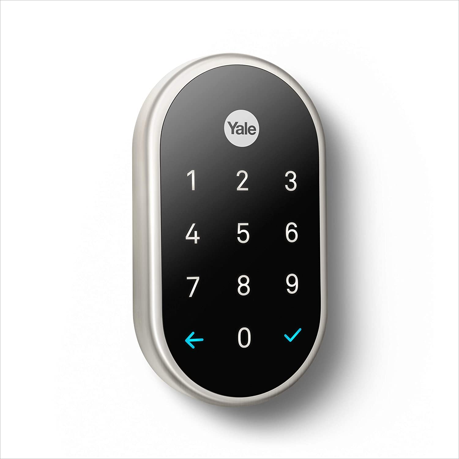 Google Nest x Yale Smart Lock - Keyless Entry Deadbolt with Tamper-Proof Keypad | Front Door Security | Compatible with Nest Secure Alarm System | Satin Nickel (Renewed) | Ideal for Smart Homes & Vacation Rentals