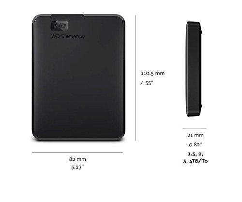 WD Elements 1.5TB USB 3.0 Portable External Hard Drive - Black | High-Speed Data Storage for PC, Mac, Gaming & Backup | Compact & Reliable External HDD