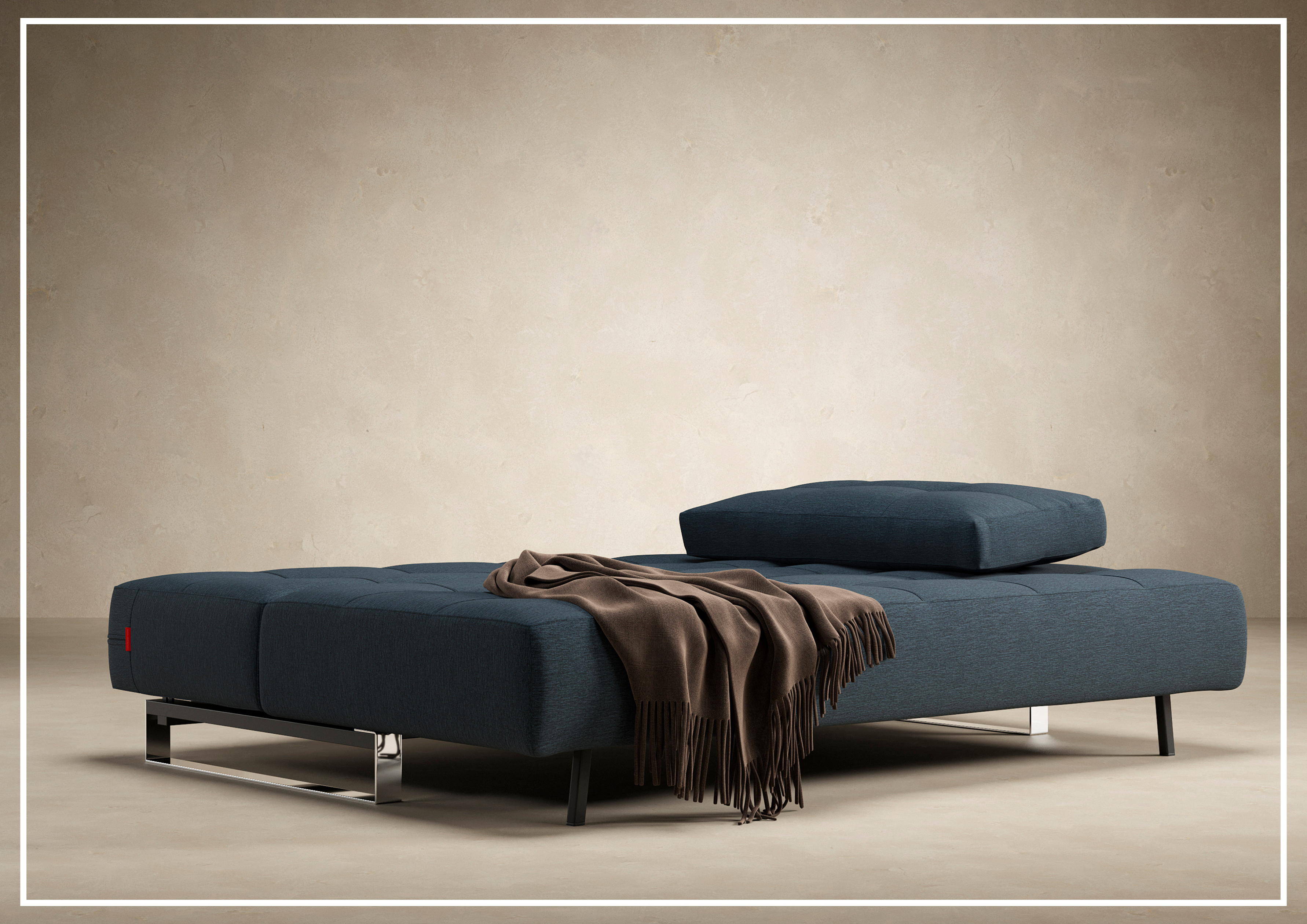 Innovation Living Supremax 2-Seater Fabric Sleeper Sofa with Ottoman - Convertible Sofa Bed for Small Spaces, Guest Room & Apartment Living