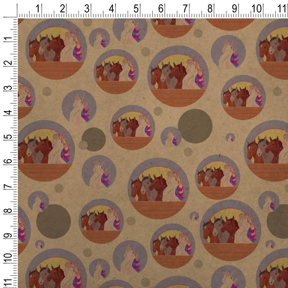Premium Unicorn & Horse Stable Kraft Gift Wrap Paper Roll - Perfect for Birthday, Baby Shower & Christmas Presents