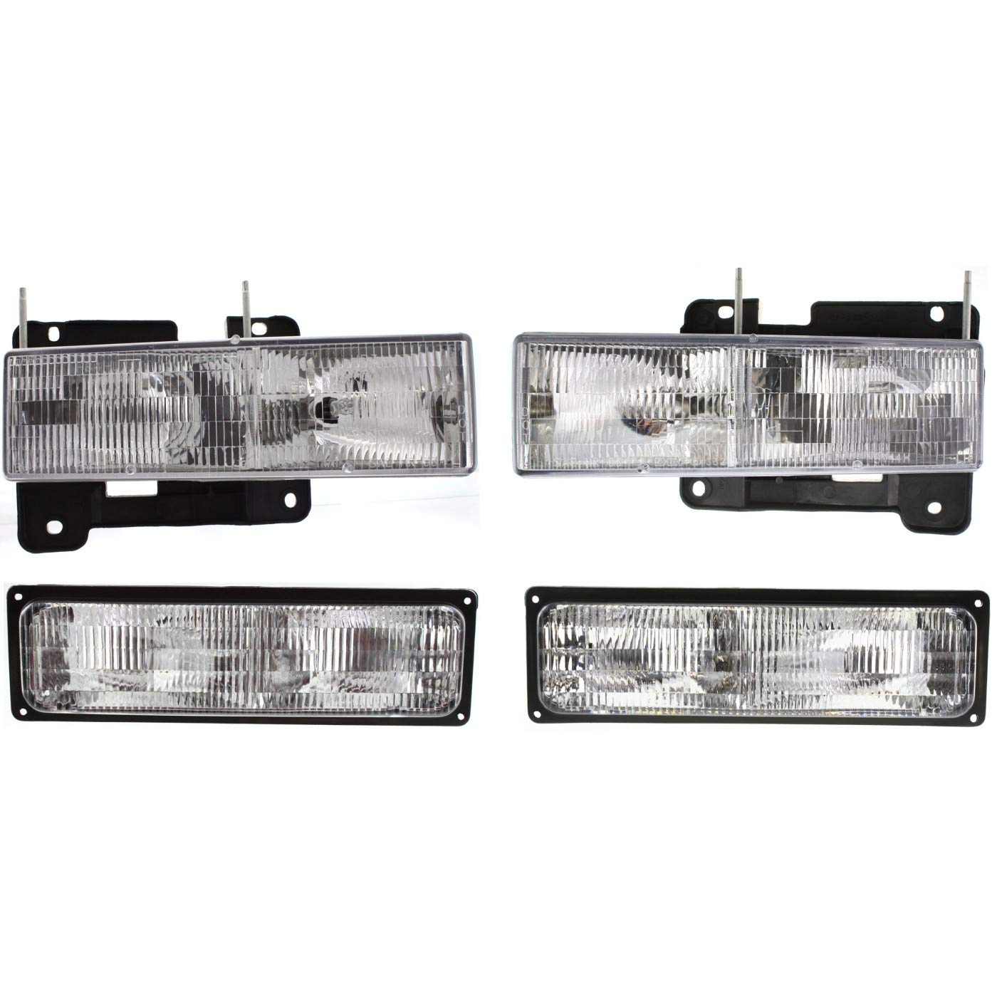 Replacement MyParts Headlights Headlamps & Parking Corner Signal Light Set Compatible with Chevy GMC Truck - Perfect for Night Driving & Off-Road Adventures