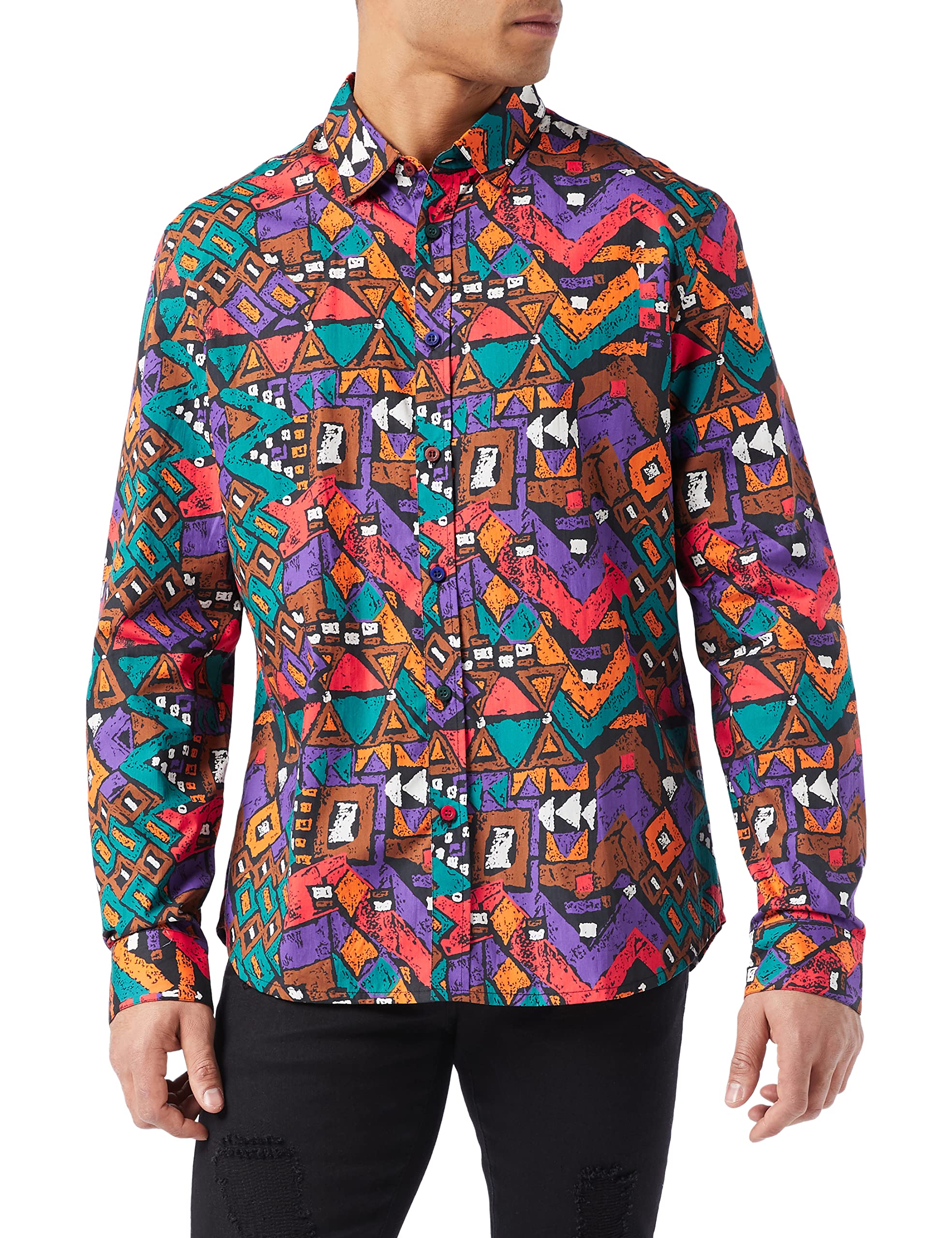 Desigual Men's Casual Shirt - Stylish Short Sleeve Button Down Shirt for Men | Comfortable & Breathable Fabric | Perfect for Summer, Office & Outdoor Activities