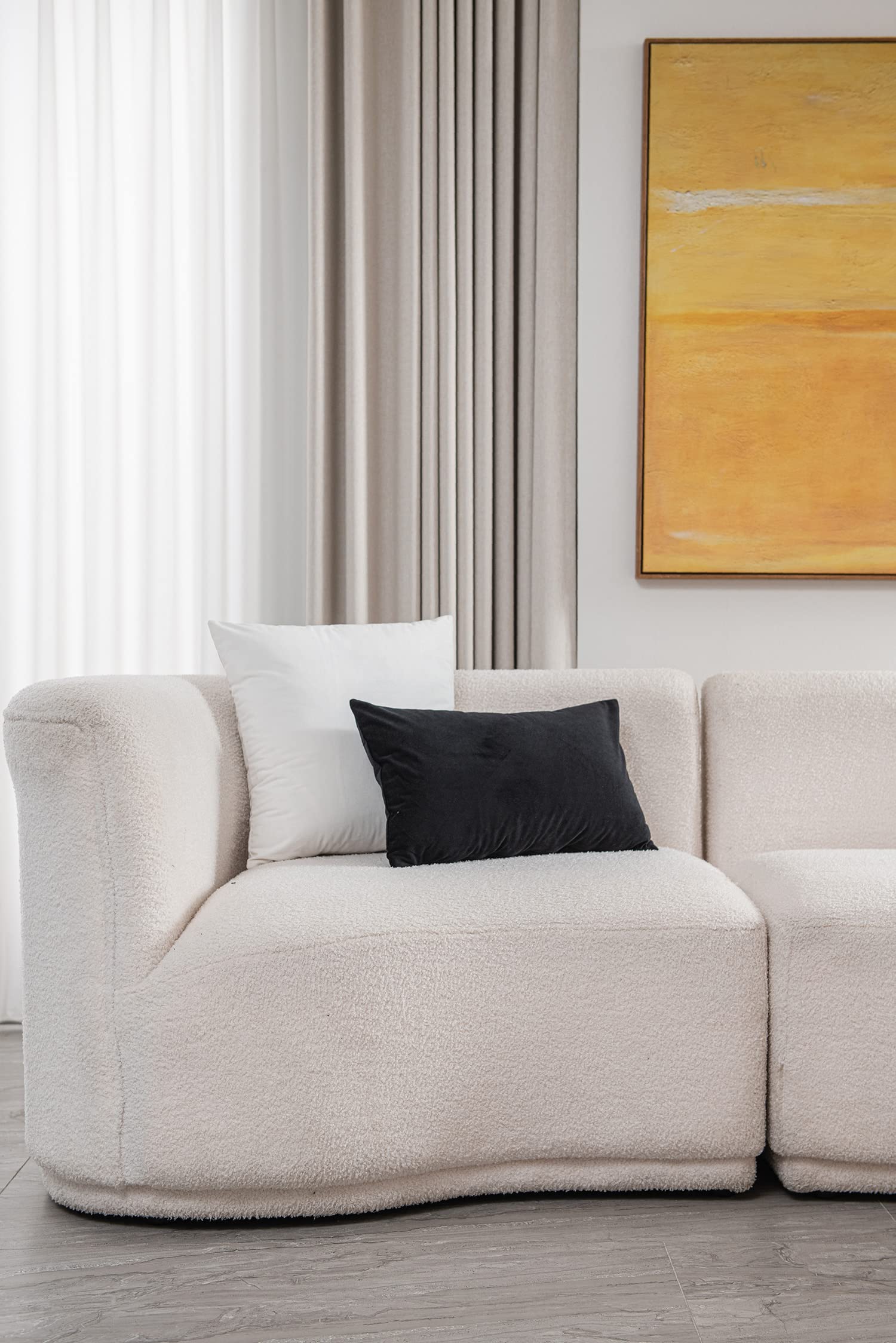 DEZENE 26x26 Inch Velvet Euro Pillow Covers Set of 2 - Soft Oversized Square Couch Pillow Shams for Living Room Sofa & Bed Decor - Cozy Home Accent (White) | Perfect for Modern Home Styling and Comfortable Lounging