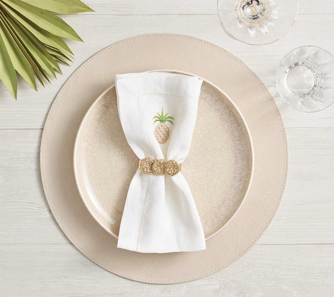 Stylish Ivory & Natural Icons Placemats Set of 4 - Elegant Table Setting for Dining, Parties & Home Decor