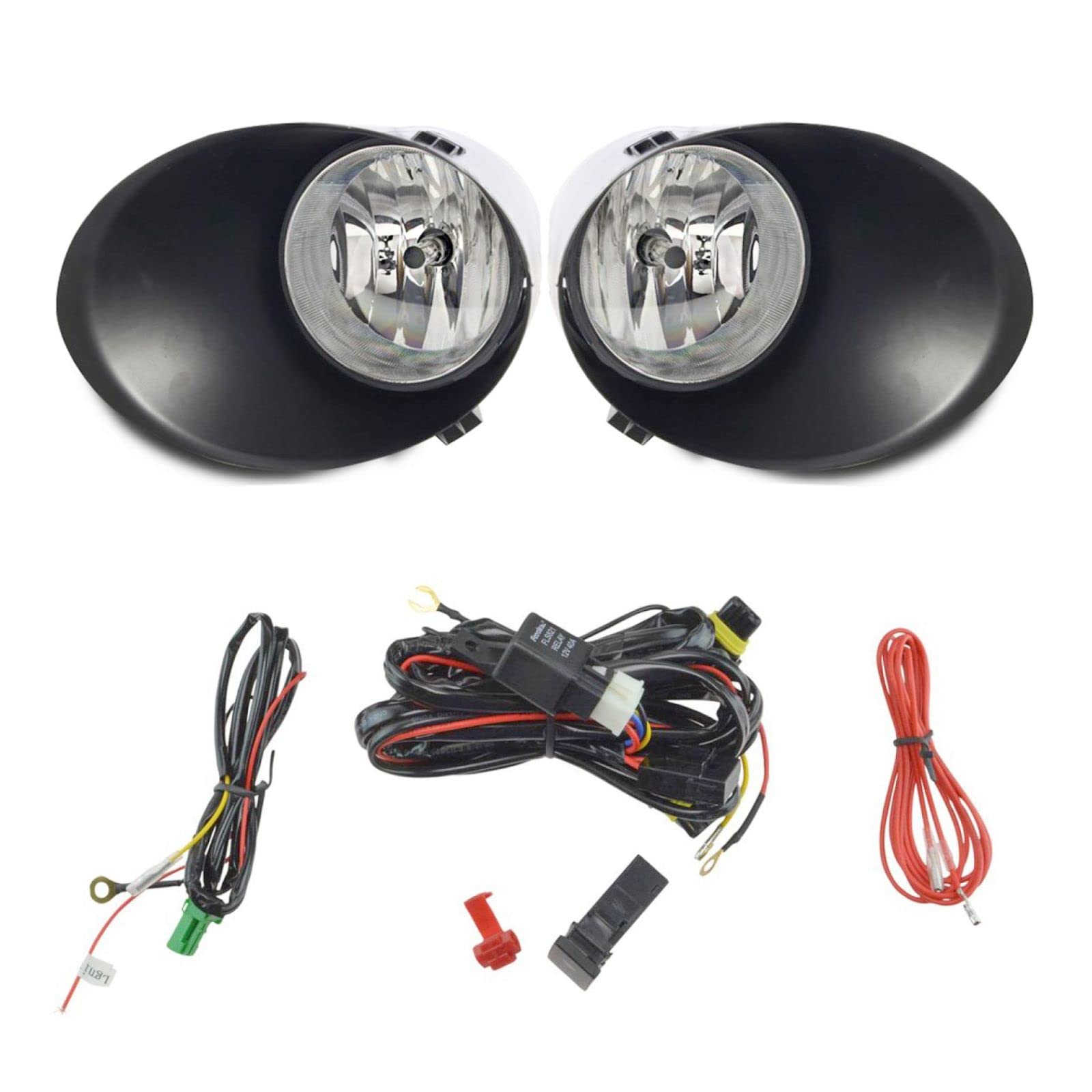Tundra Truck Clear Lens Fog Light Bulb Switch Wiring Kit Set - Add On Upgrade for Improved Visibility in Rain, Snow & Off-Road Driving