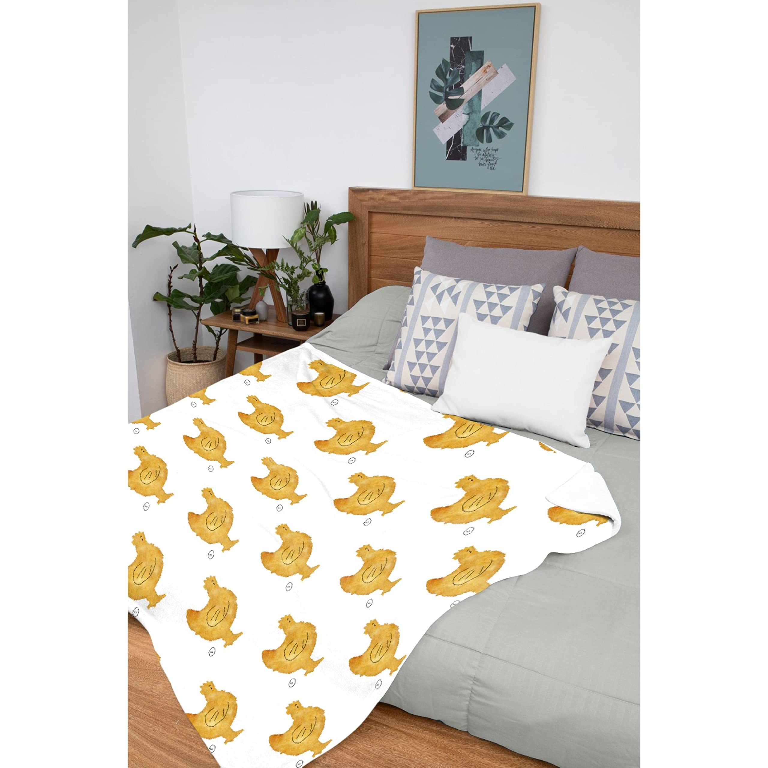 Premium Chicken Nugget White Throw Blanket - Ultra Soft Flannel Fleece Blanket for Gifts, Plush Lightweight Cozy Blanket for Couch, Sofa & Bed - All Season XL 120x90 inches - Perfect for Family Movie Nights, Camping & Home Decor