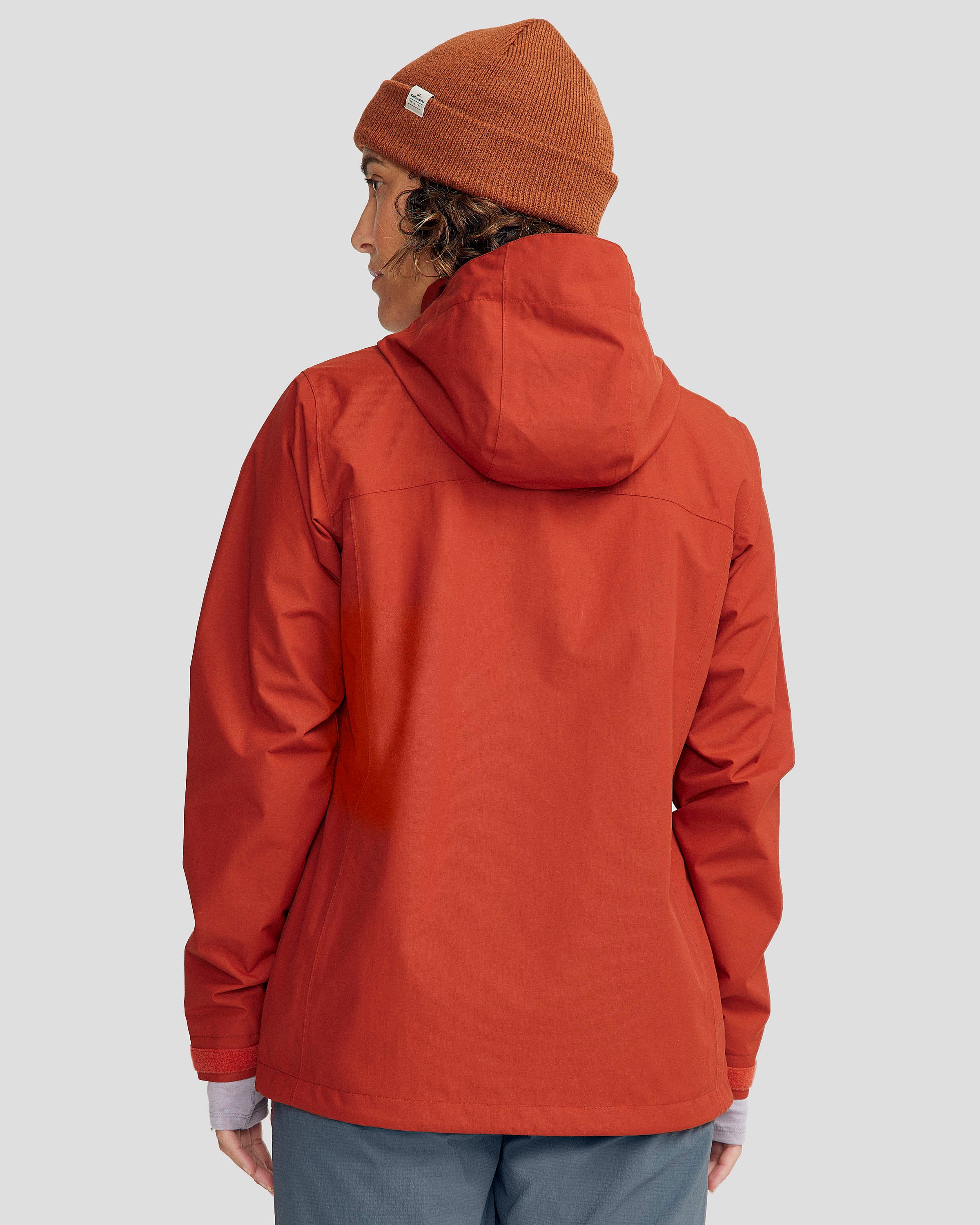 Waterproof Andulo 2-Layer Women's Rain Jacket - Redwood Color for Outdoor Hiking & Commuting