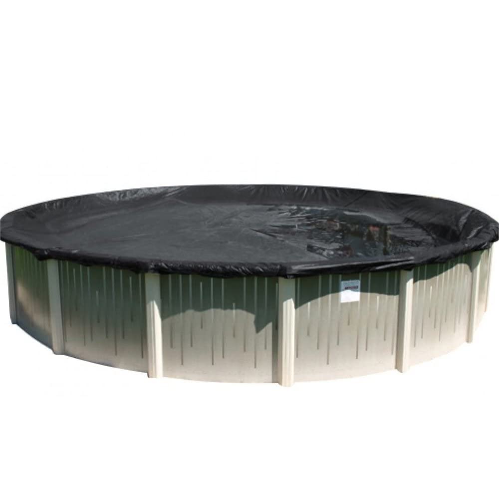 Buffalo Blizzard 33-Foot Round Heavy Duty Winter Pool Cover for Above Ground Swimming Pools - Blue/Black Reversible Design with 3-Foot Extra Material for Secure Installation | All-Season Protection & Winterizing Solution | Perfect for Snow, Ice, and Leaf Protection During Cold Months