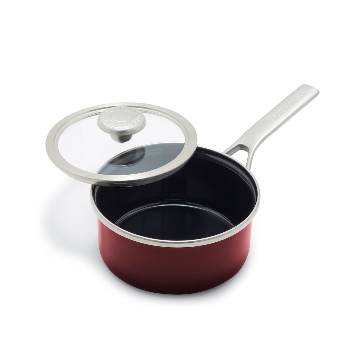 Premium Merten & Storck 1.5 Quart Enameled Steel Core Saucepan with Lid - Chocolate Truffle Color | Perfect for Sauces, Soups & Melting Chocolate | Stovetop & Oven Safe Cookware