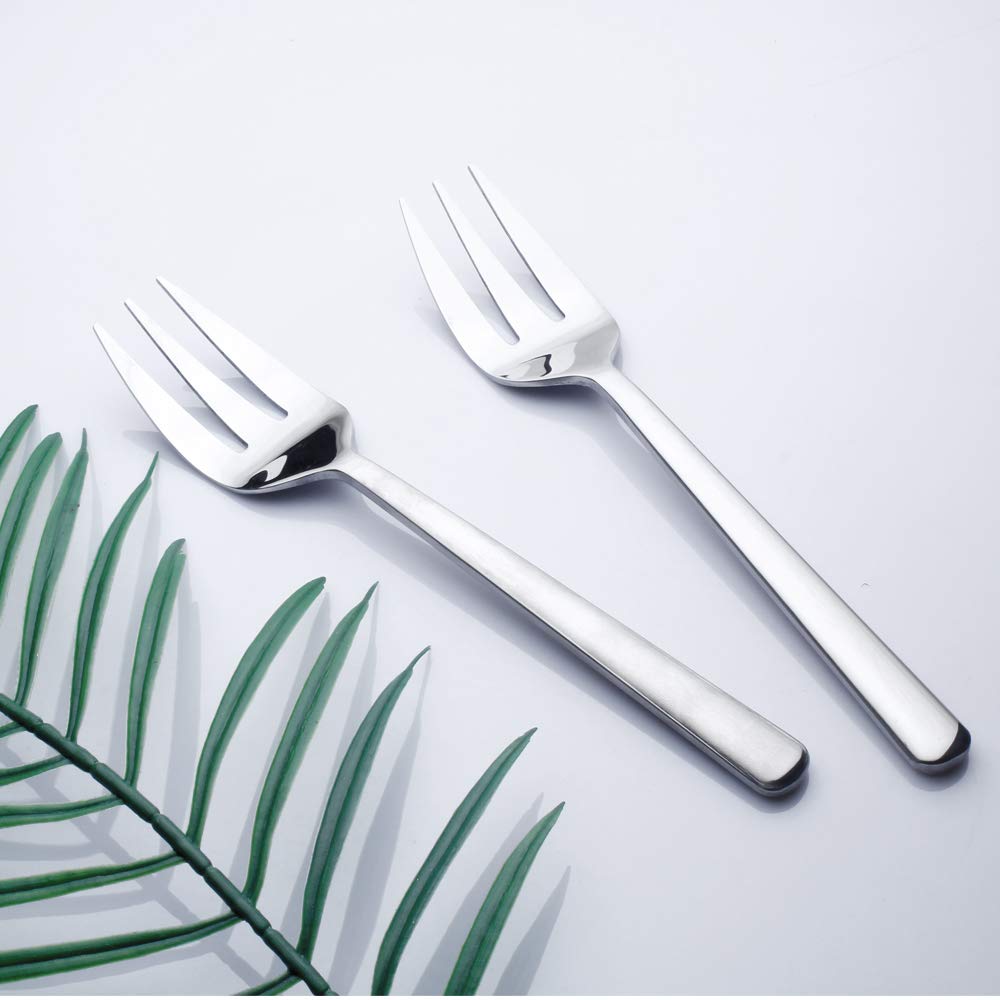Stainless Steel 9-Inch Buffet Serving Forks - Set of 4, Cake & Pastry Utensils for Parties, Weddings, Catering & Home Entertaining