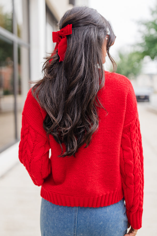 Cozy Cable Knit Crew Neck Sweater for Women - Soft Winter Pullover - Perfect for Casual Outfits, Office Wear & Holiday Gatherings