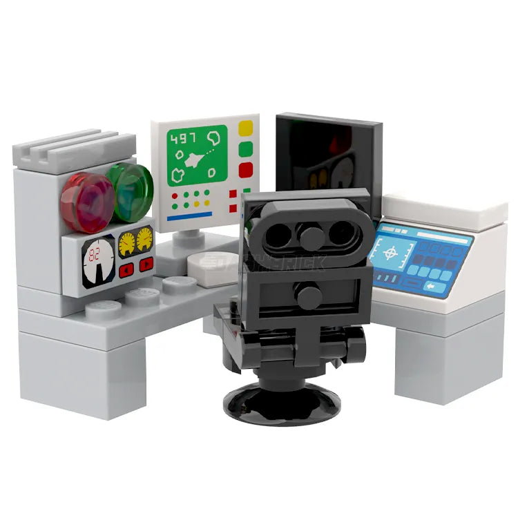 LEGO Space Command Desk Building Kit - MiniMOC Space Ship with Communication Console, Computer Station & Chair for Kids & Adults | STEM Educational Toy, Office Decor & Space-Themed Play Set