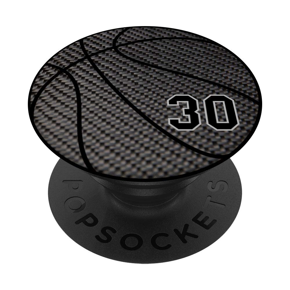 Black Basketball Number 30 Phone Stand for Men - Perfect for Office Desk, Gaming Setup & Sports Fan Decor